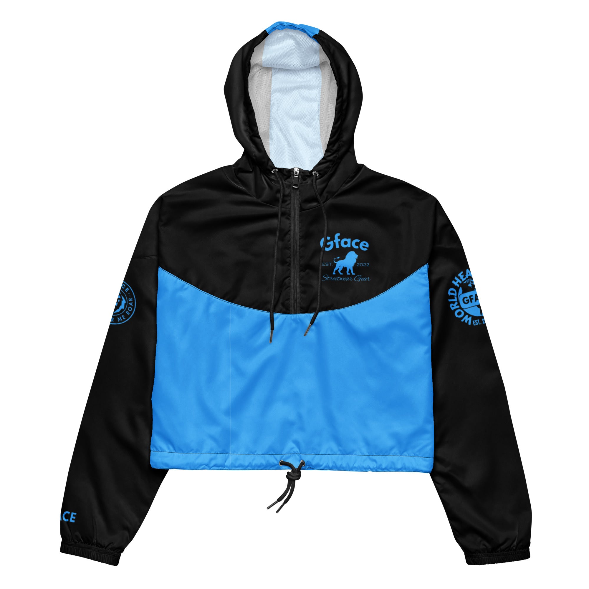 GFACE Blue Women’s Cropped Windbreaker