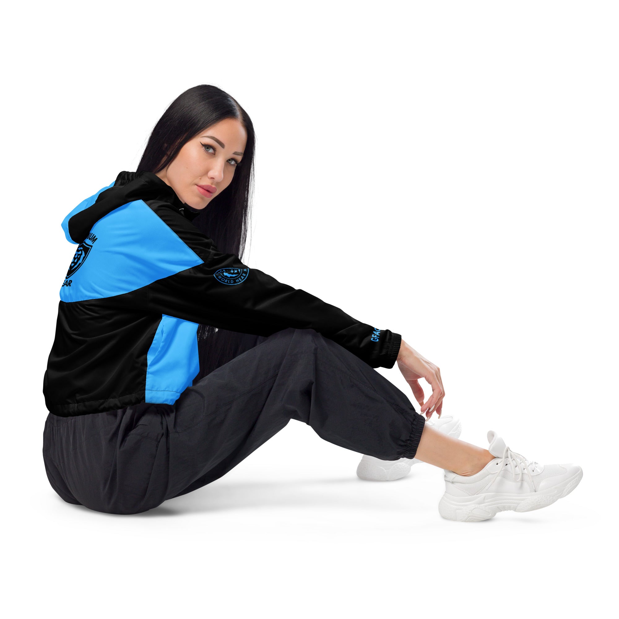 GFACE Blue Women’s Cropped Windbreaker