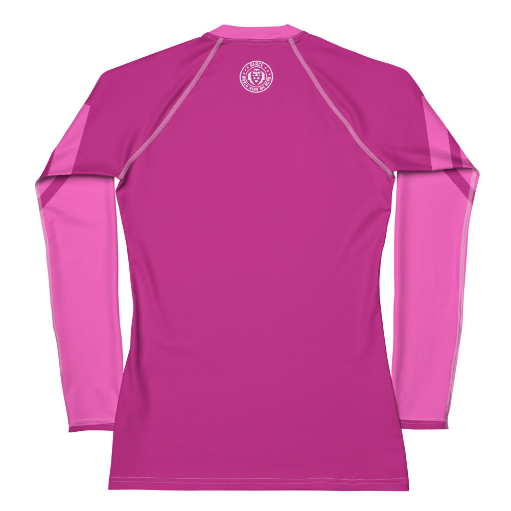 Gface Women's Rash Guard Pink/Blue  World Hear Me Roar