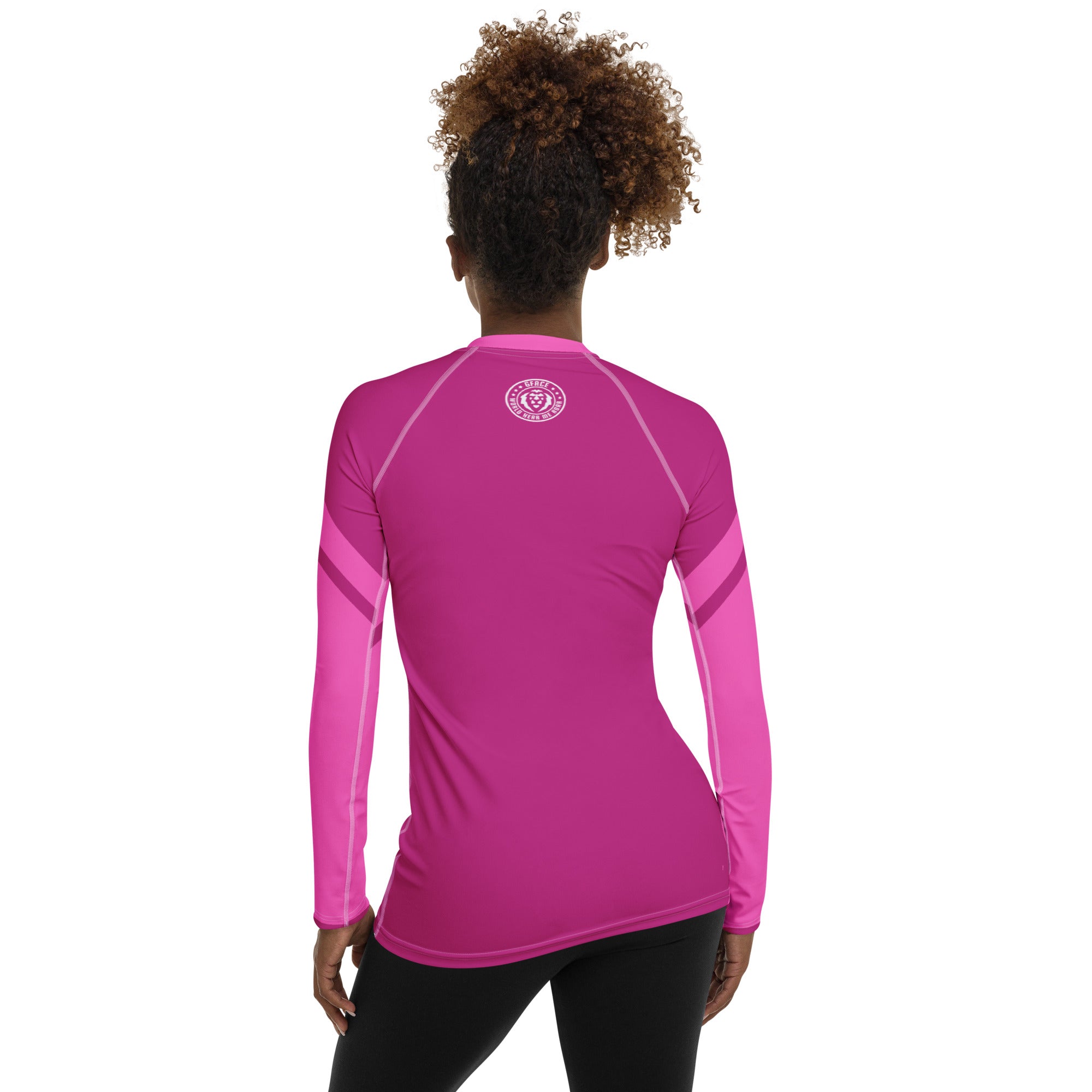 Gface Women's Rash Guard Pink/Blue  World Hear Me Roar