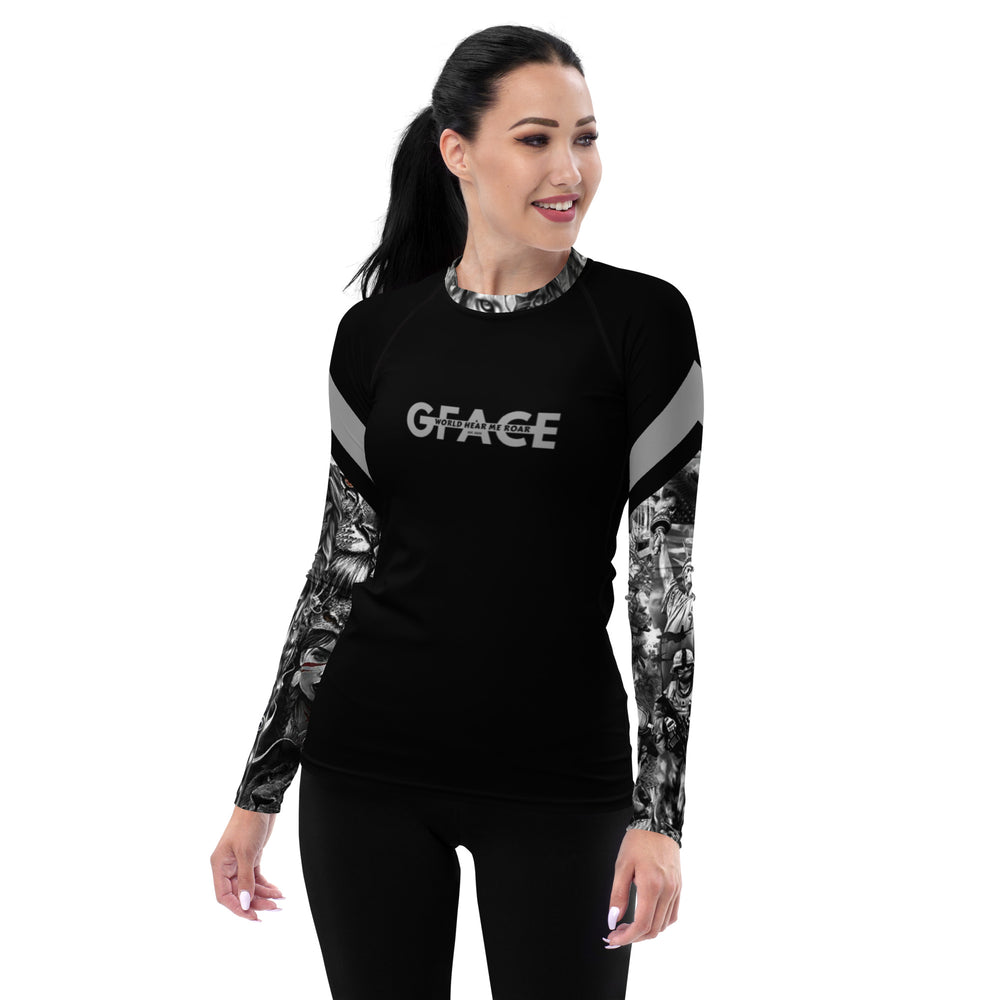 Women's Gface Patriot print Rash Guard