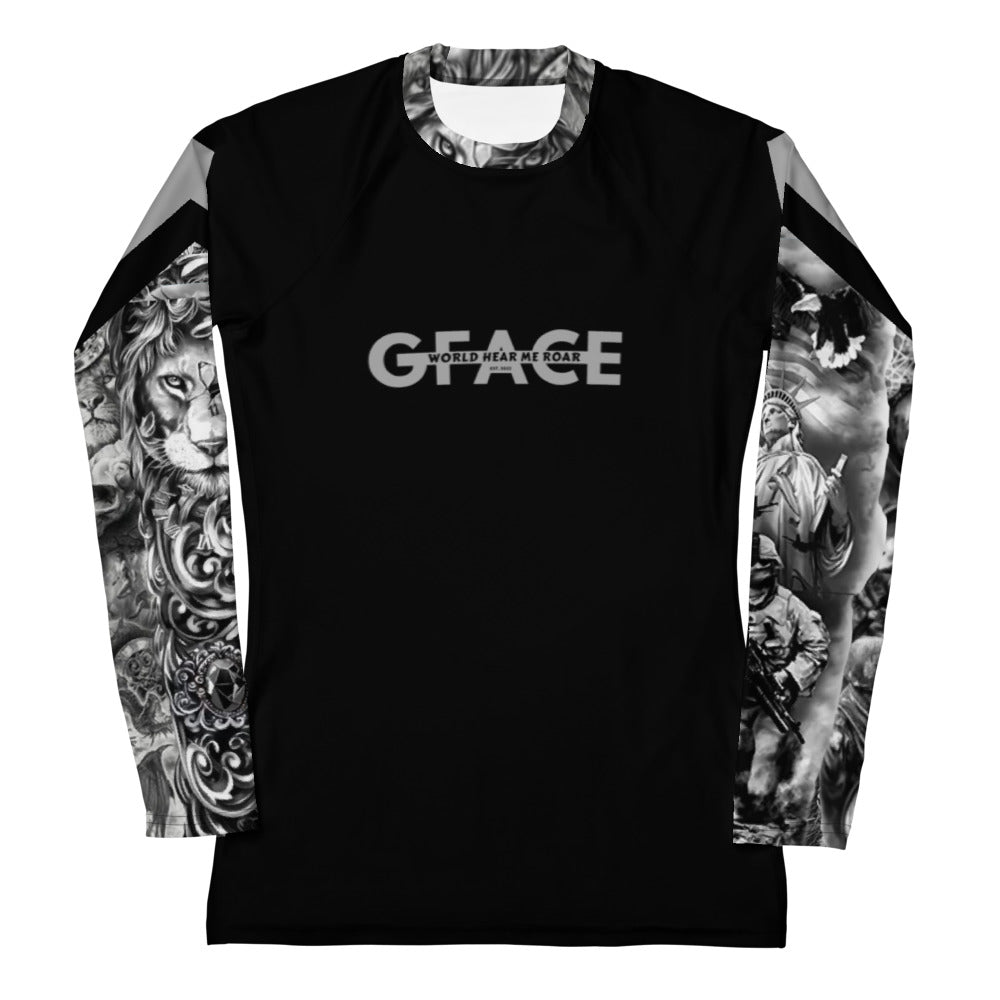 Women's Gface Patriot print Rash Guard