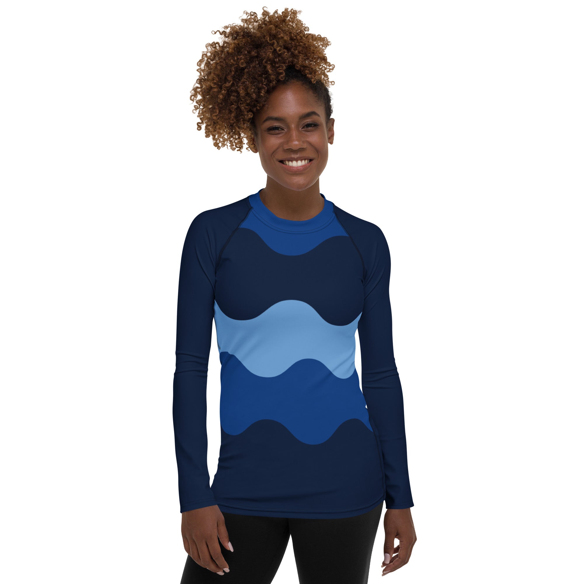 Gface Women's Rash Guard Blue Abstract  World Hear Me Roar