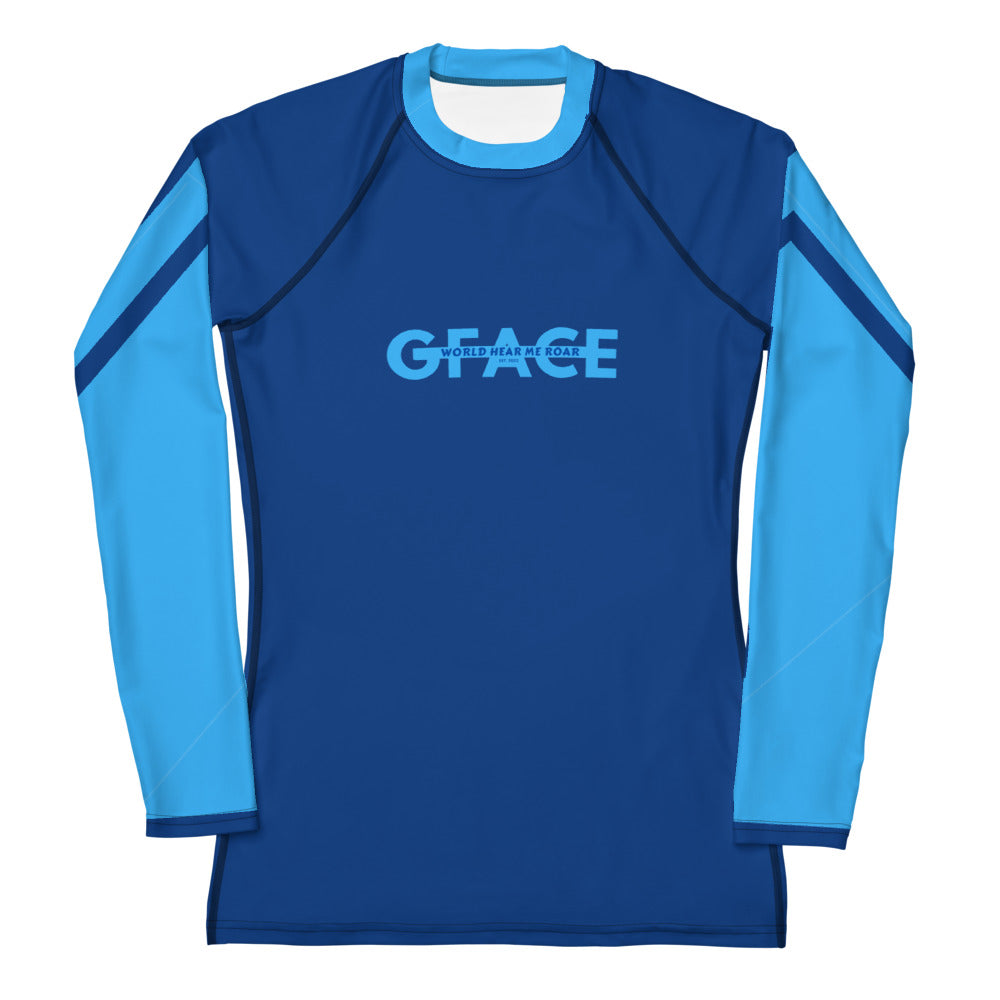 Women's Gface 2-Tone Blue Rash Guard