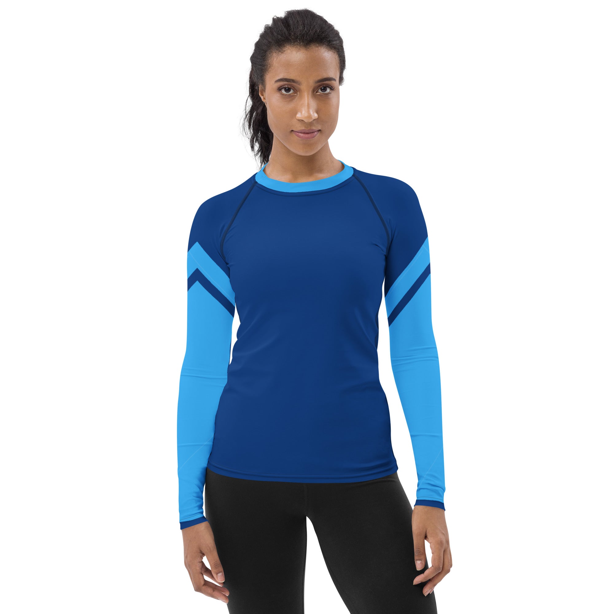 Gface Women's Rash Guard 2-Tone Blue World Hear Me Roar