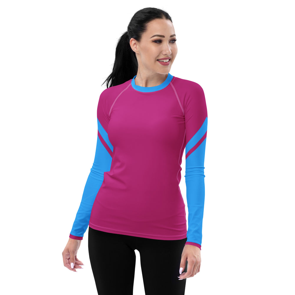 Gface Women's Rash Guard Pink/Blue World Hear Me Roar