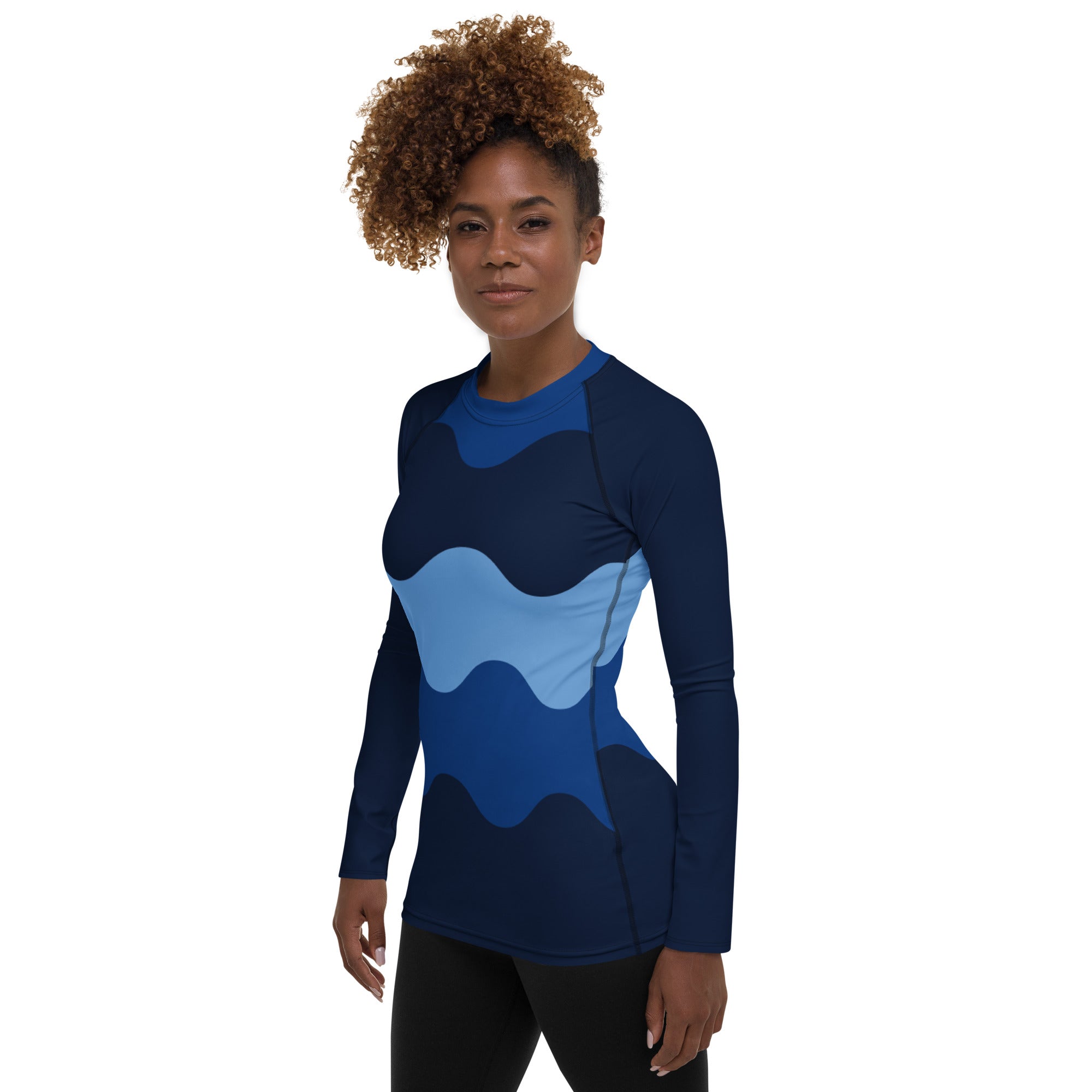 Gface Women's Rash Guard Blue Abstract  World Hear Me Roar