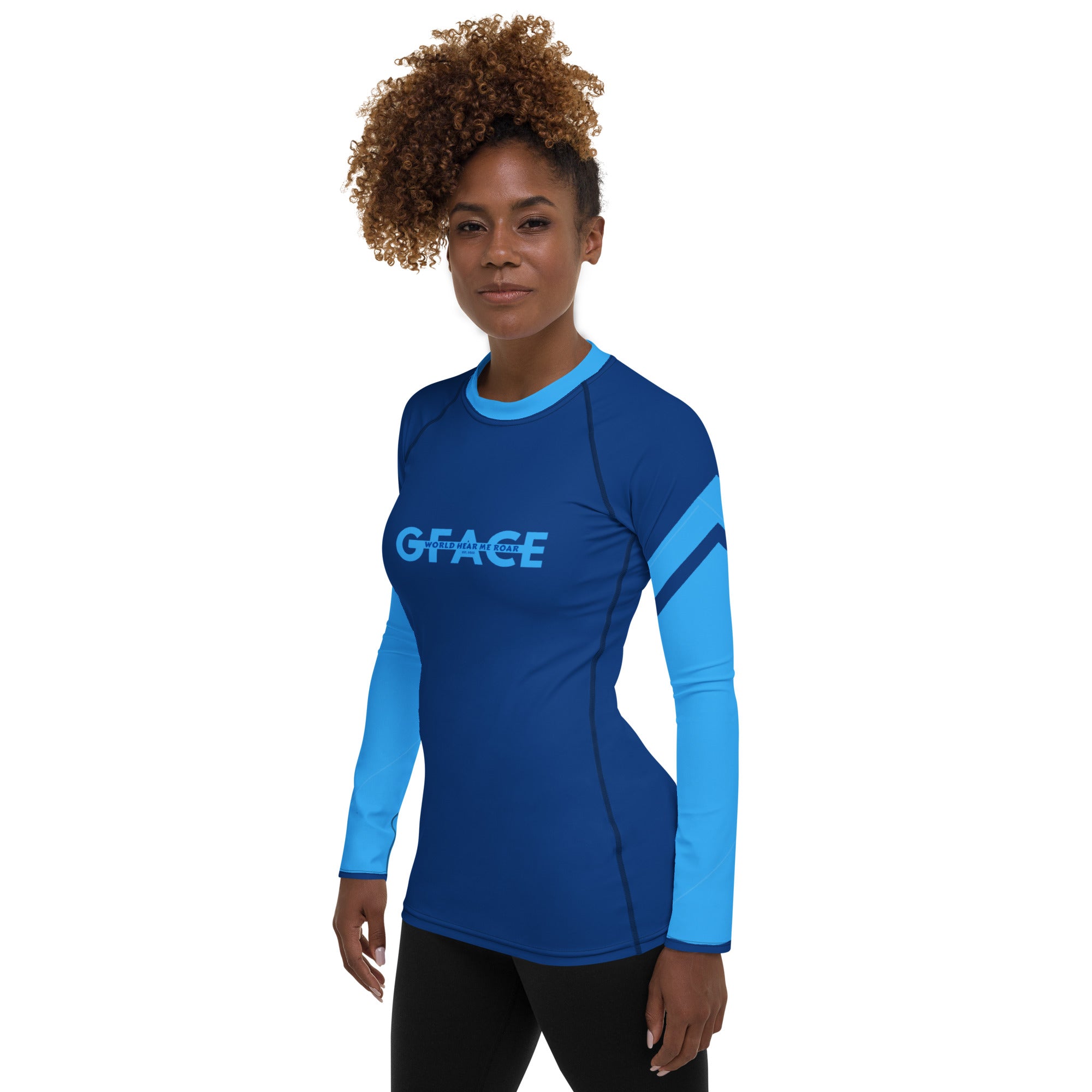 Women's Gface 2-Tone Blue Rash Guard