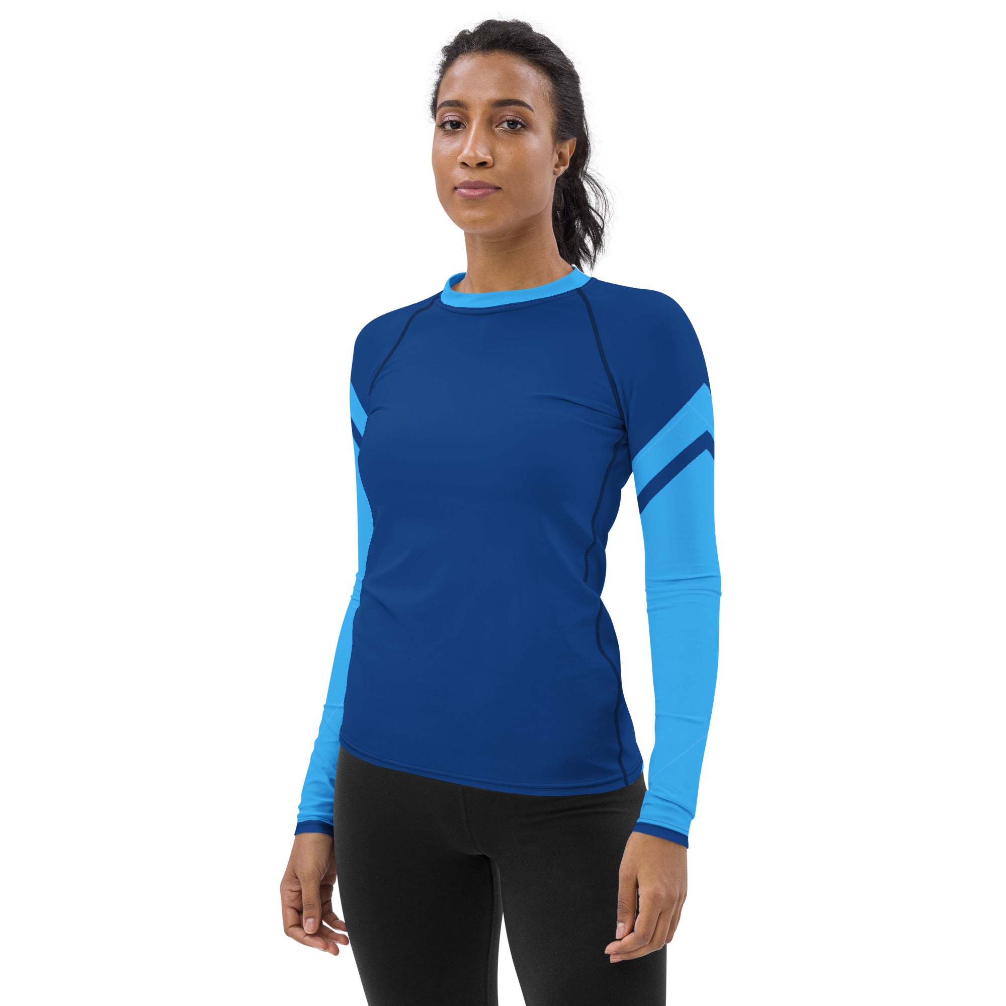 Gface Women's Rash Guard 2-Tone Blue World Hear Me Roar