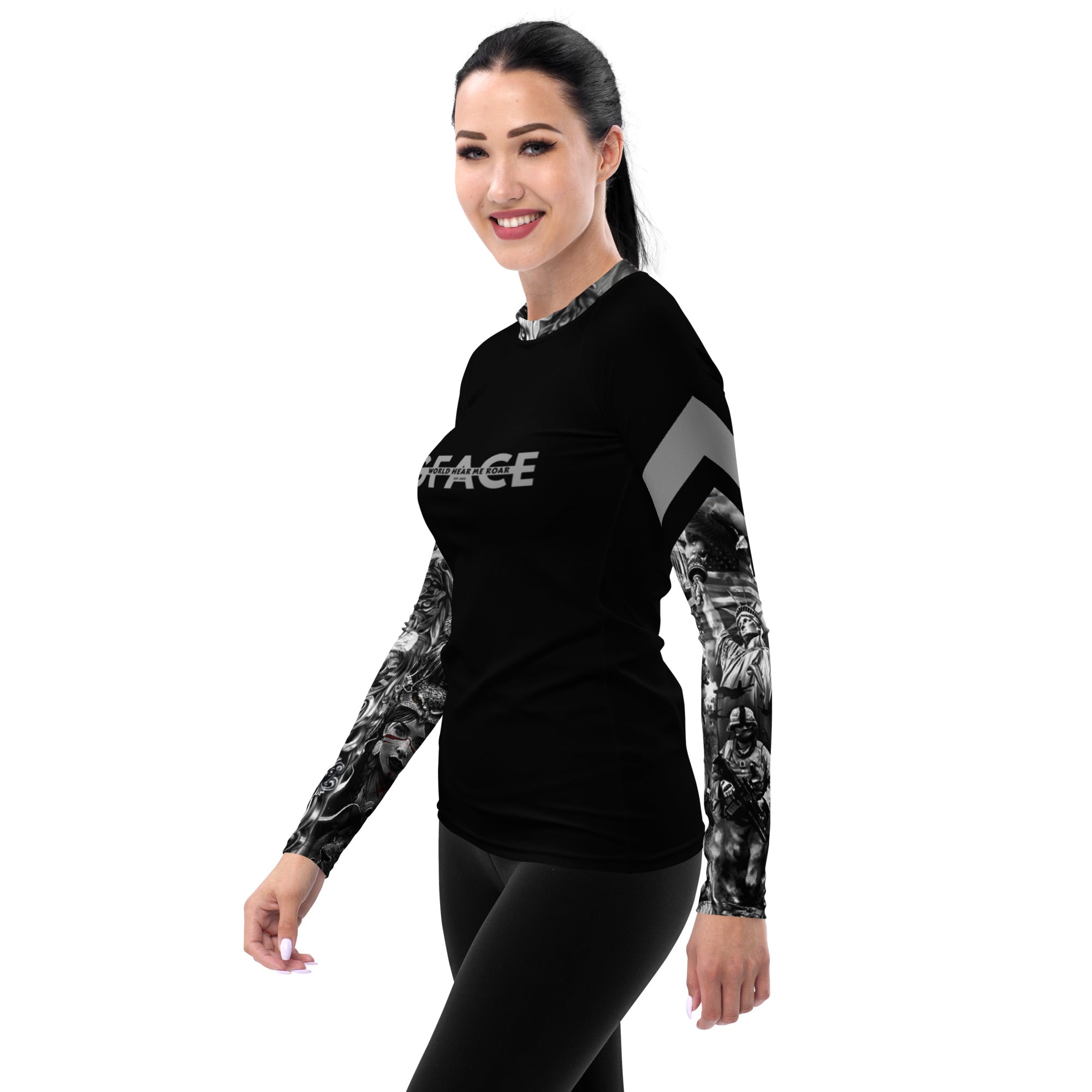 Women's Gface Patriot print Rash Guard