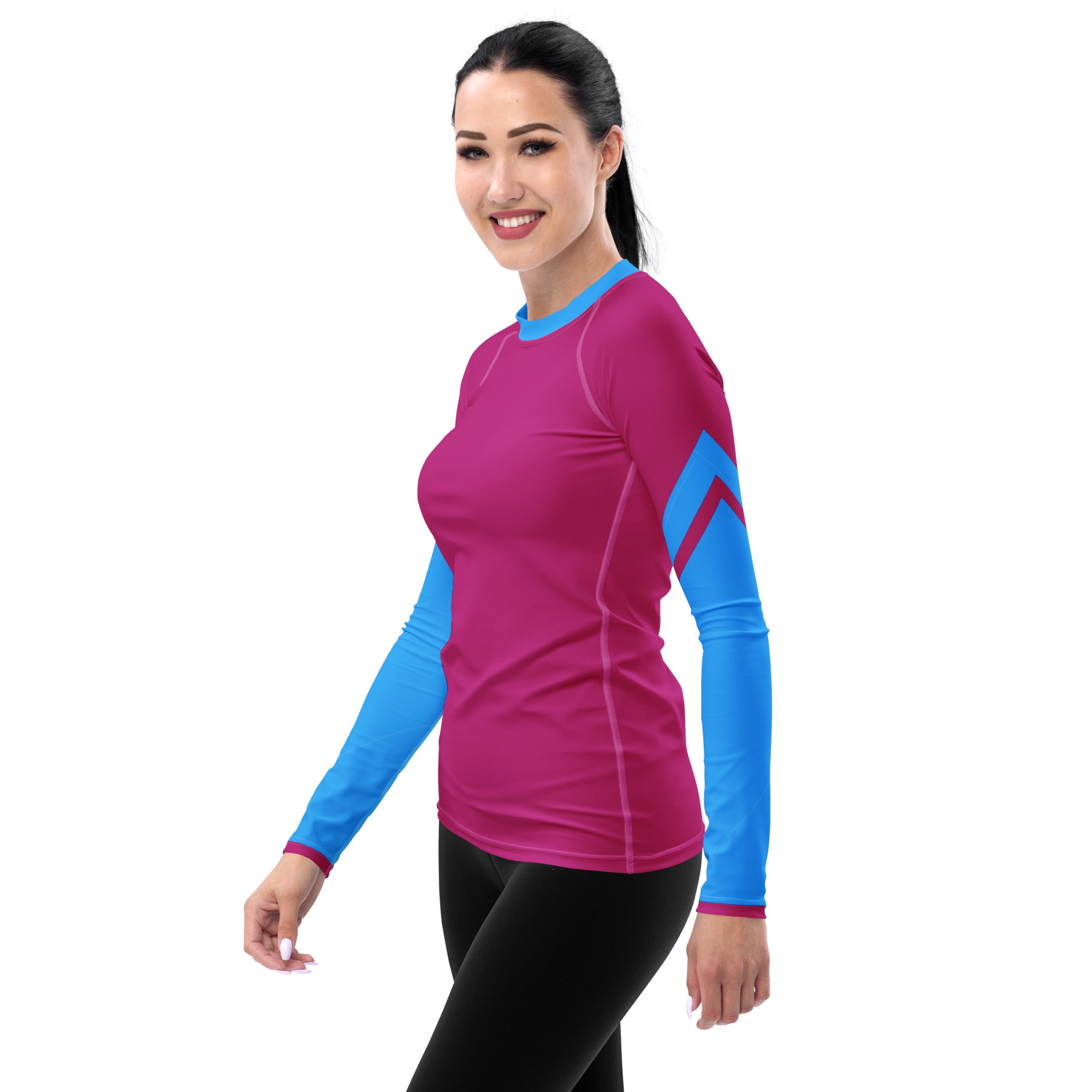 Gface Women's Rash Guard Pink/Blue World Hear Me Roar