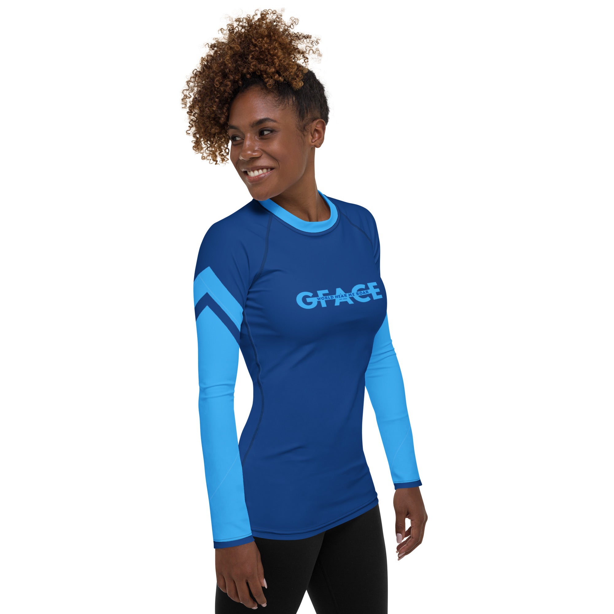 Women's Gface 2-Tone Blue Rash Guard