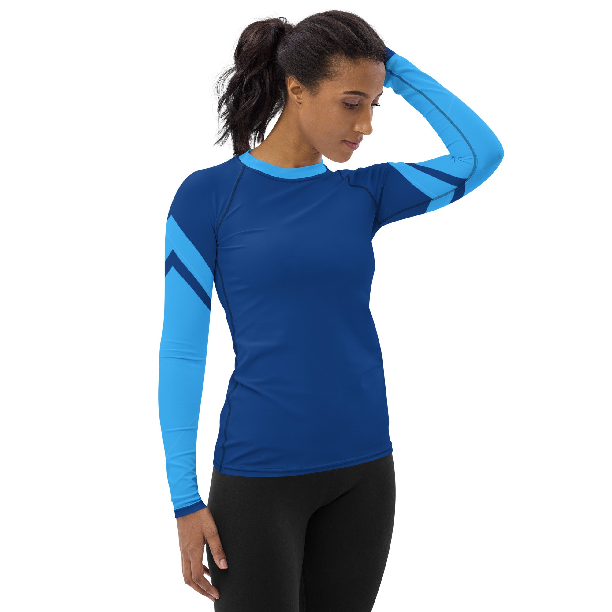 Gface Women's Rash Guard 2-Tone Blue World Hear Me Roar