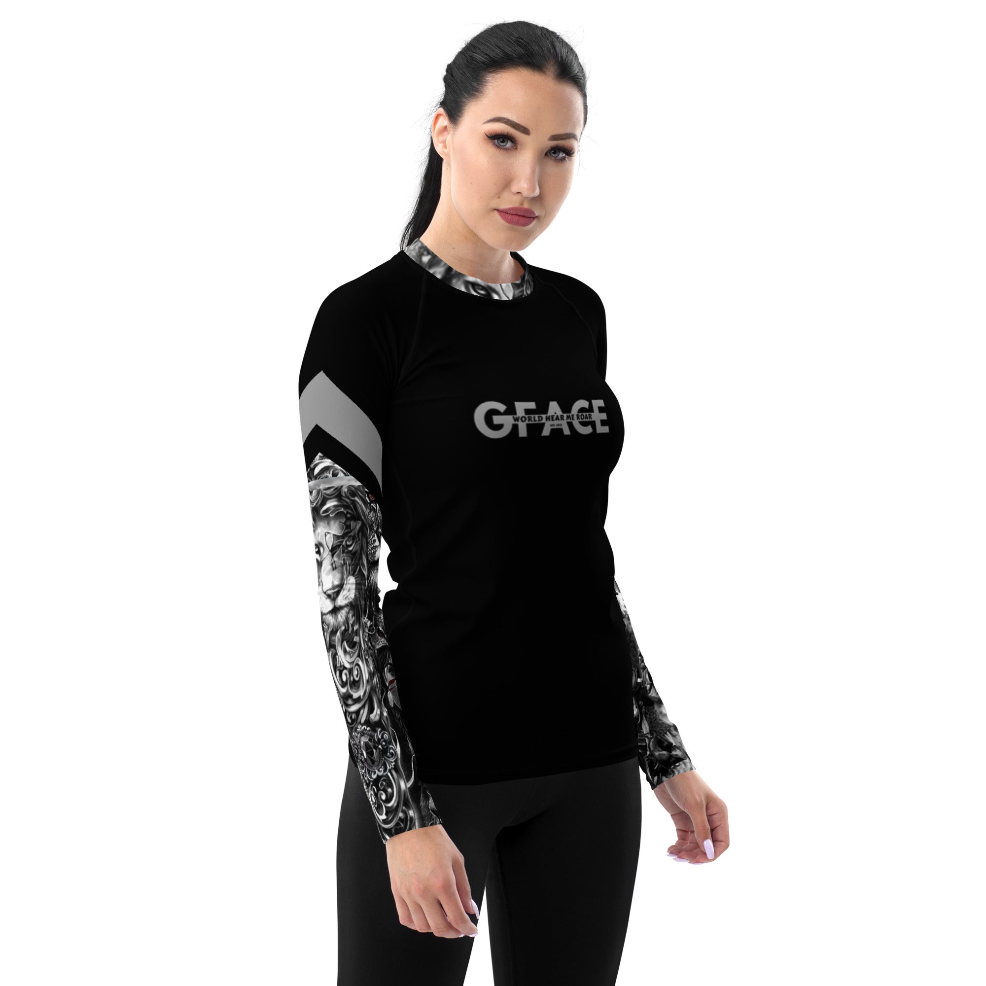 Women's Gface Patriot print Rash Guard