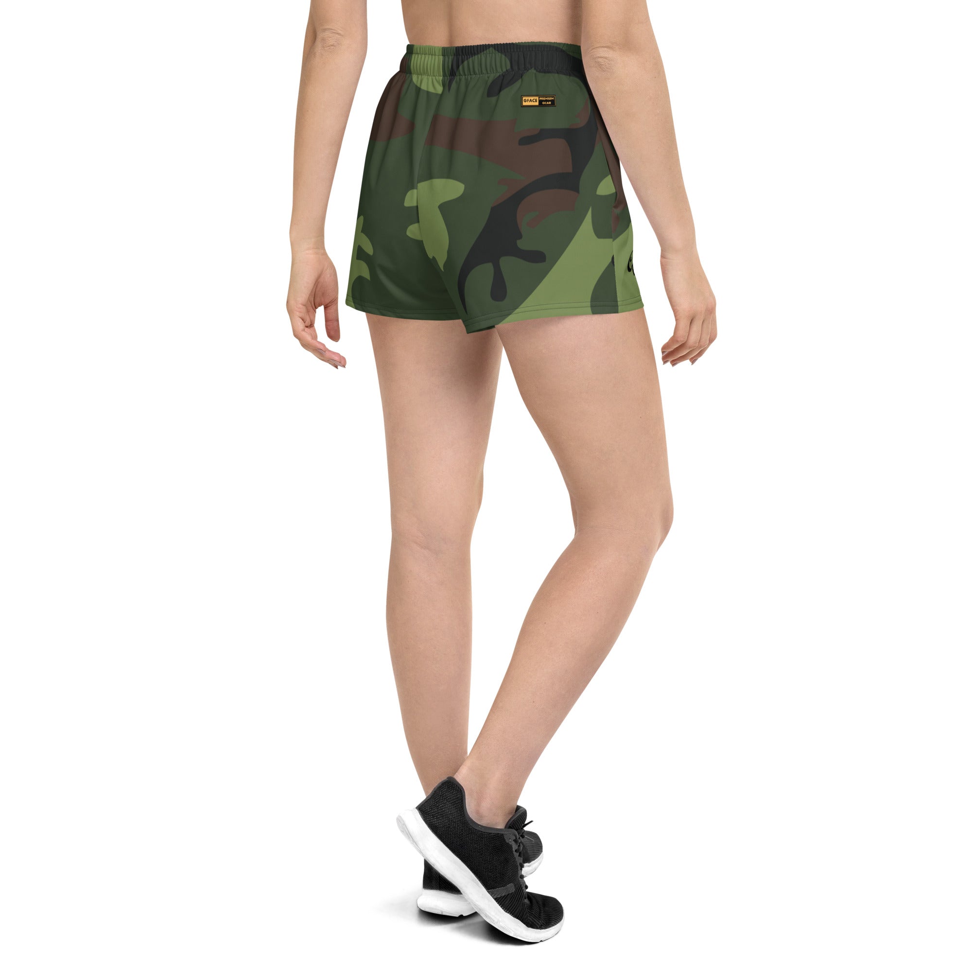 Gface Green Camo-Incognito Women’s Recycled Athletic Shorts