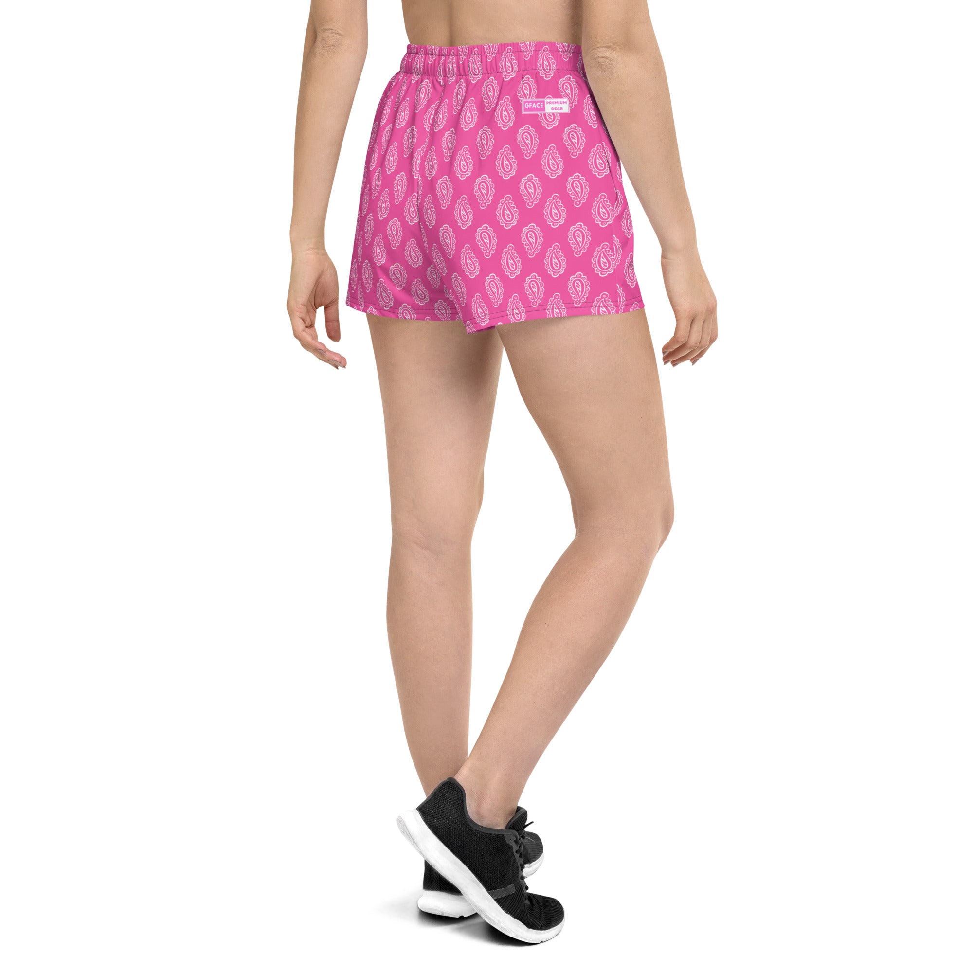 Gface Pink Bandana Women’s Recycled Athletic Shorts