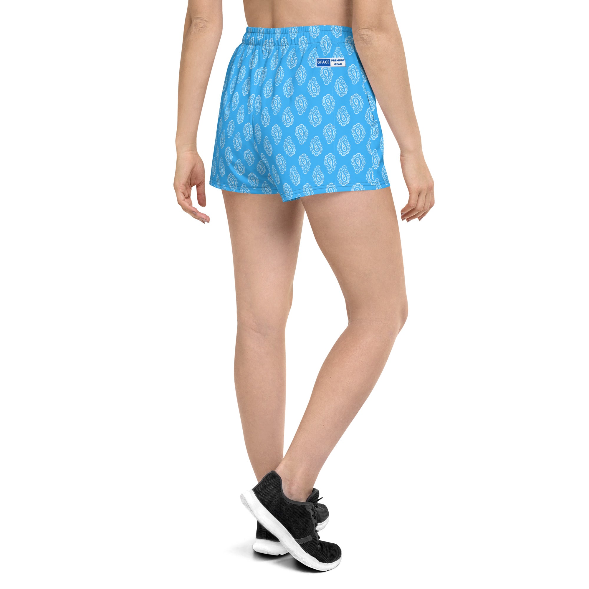 Gface Blue Bandana Women’s Recycled Athletic Shorts