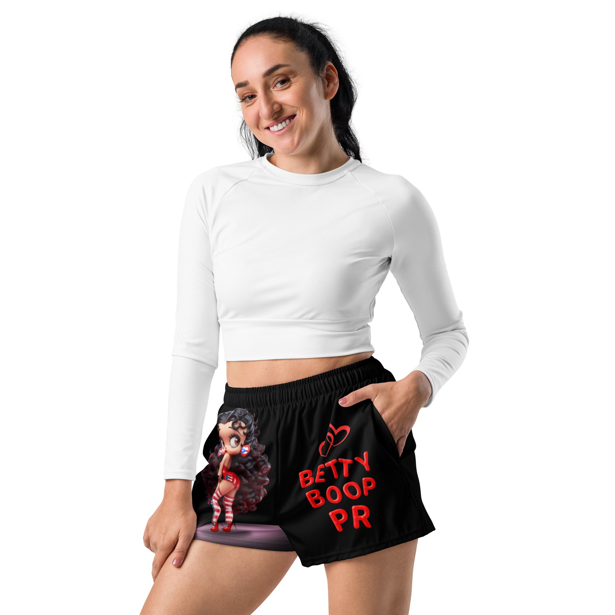 Gface Women’s Recycled Athletic Shorts Betty Boop PUERTO RICO