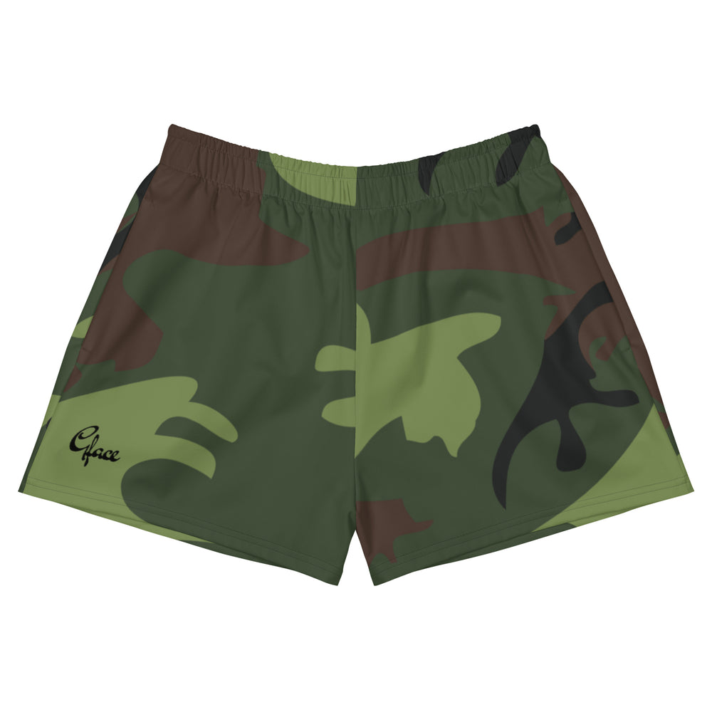 Gface Green Camo-Incognito Women’s Recycled Athletic Shorts