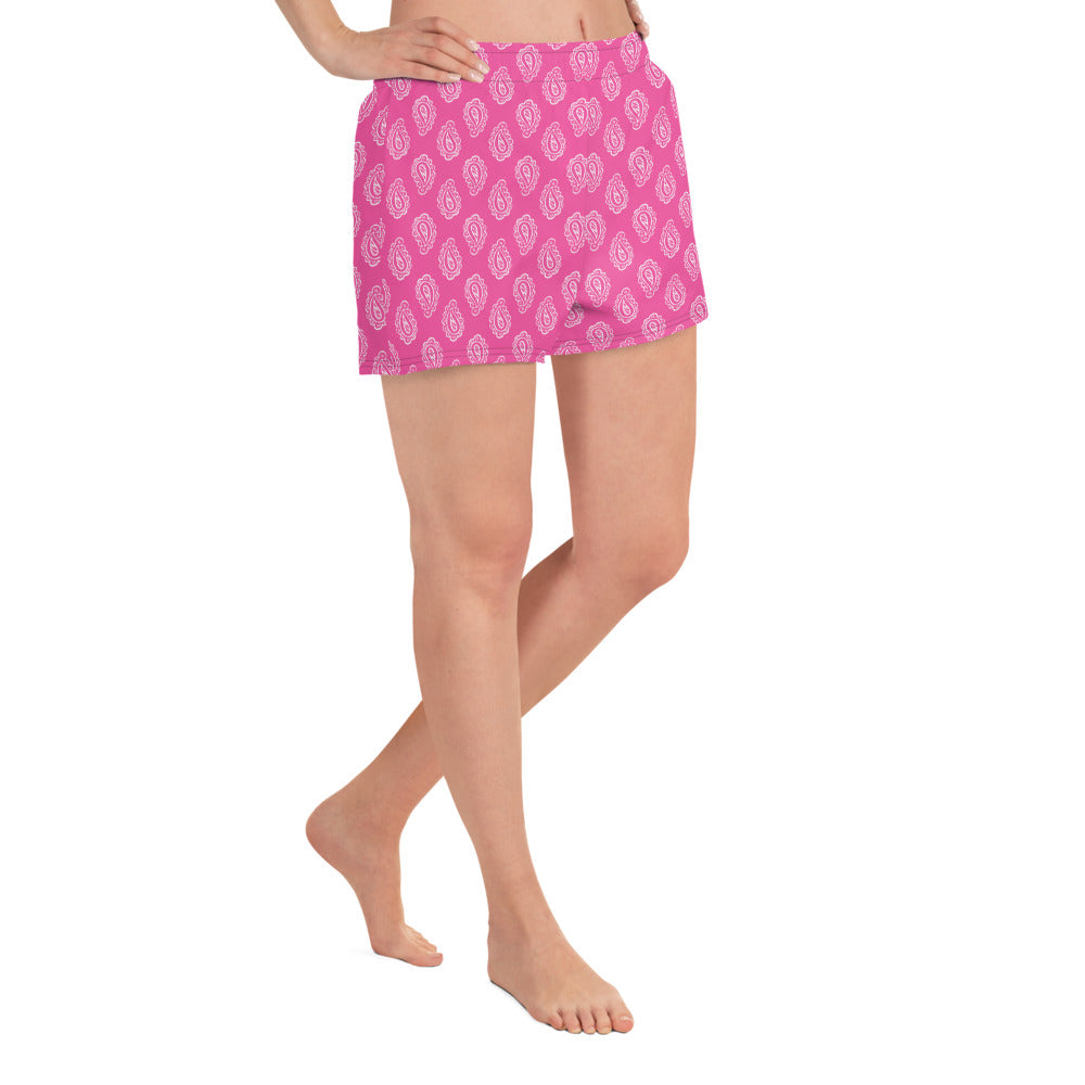 Gface Pink Bandana Women’s Recycled Athletic Shorts