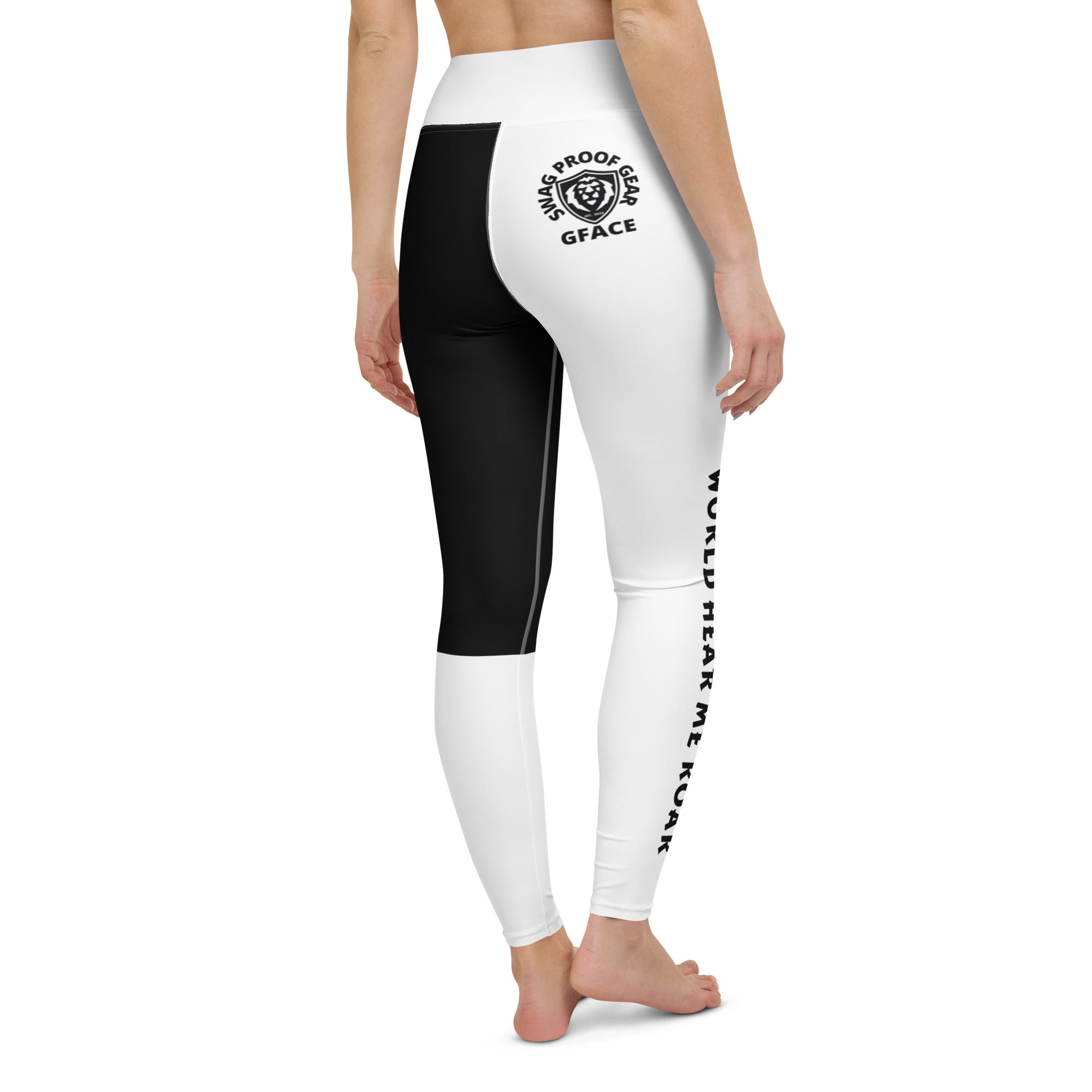 Yoga Leggings (B/W) Gface World Hear Me Roar