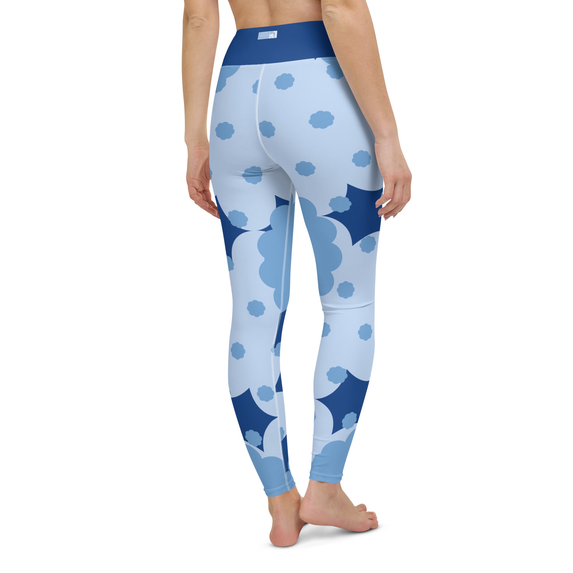 Blue Flower Abstract GFACE Yoga Leggings