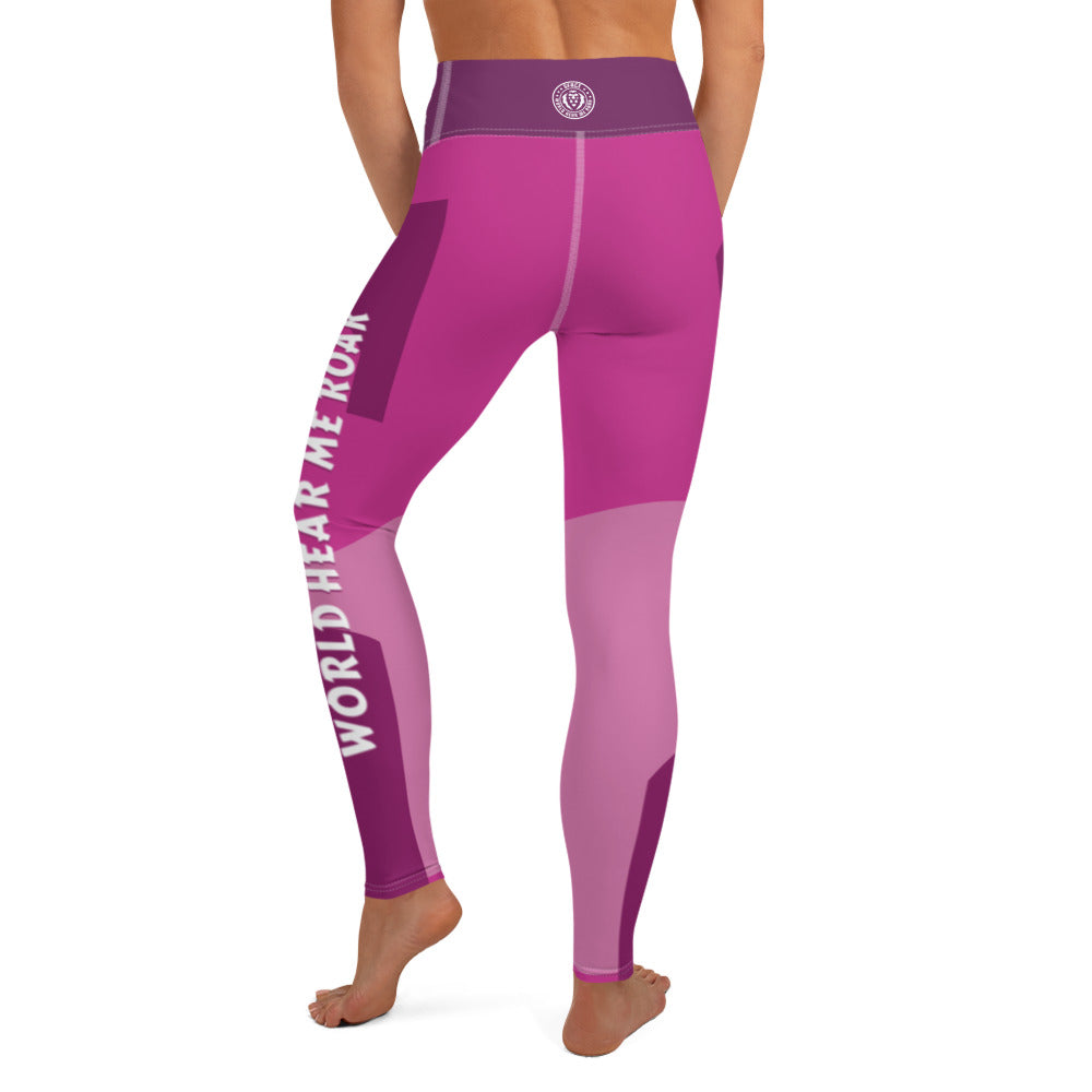 Yoga Leggings Abstract Pink GFACE World Hear Me Roar