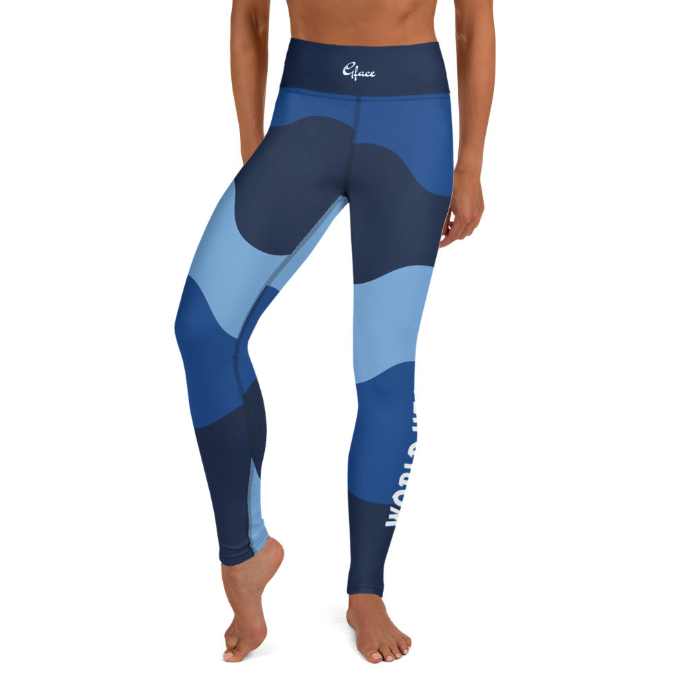 Yoga Leggings Abstract Blue GFACE World Hear Me Roar