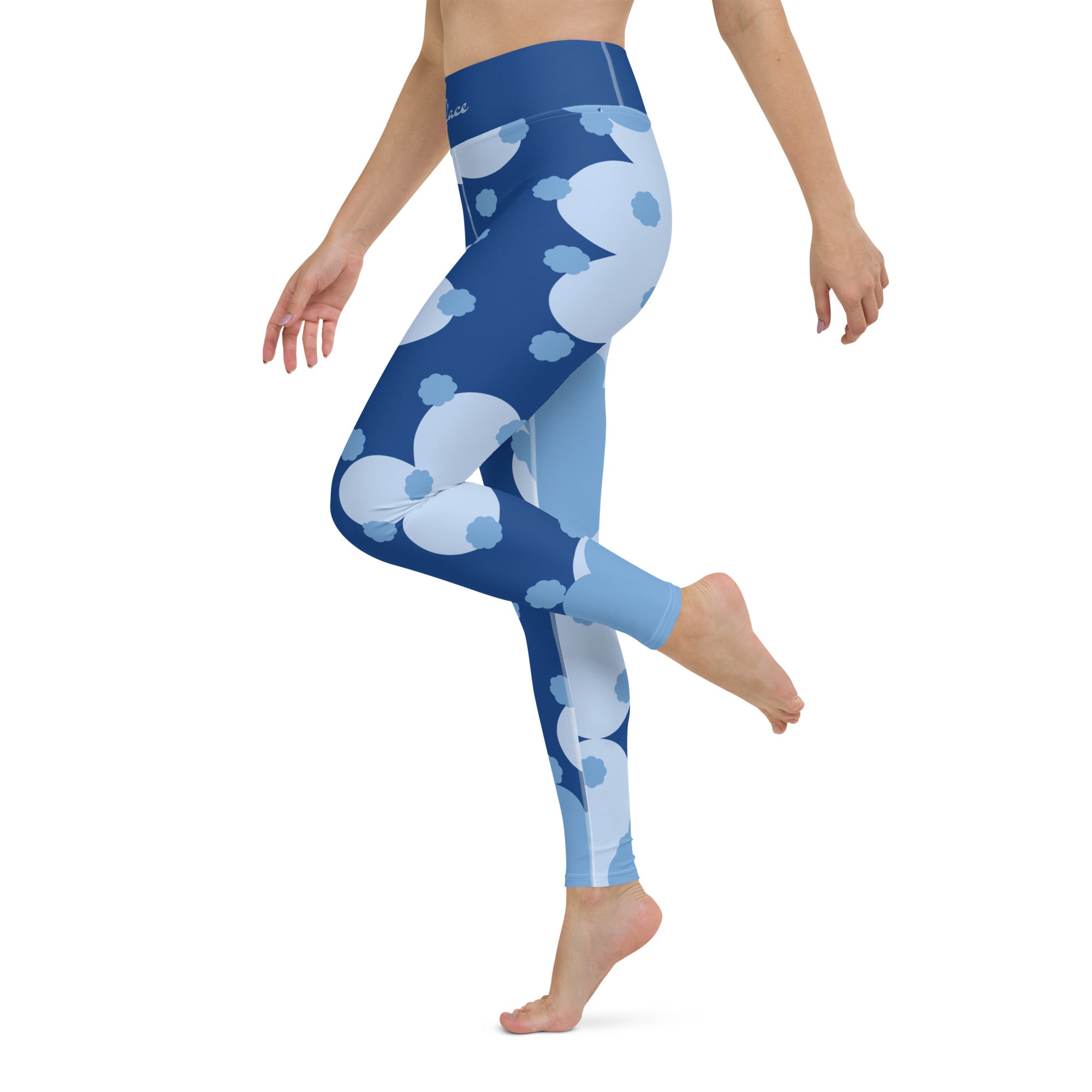 Blue Flower Abstract GFACE Yoga Leggings