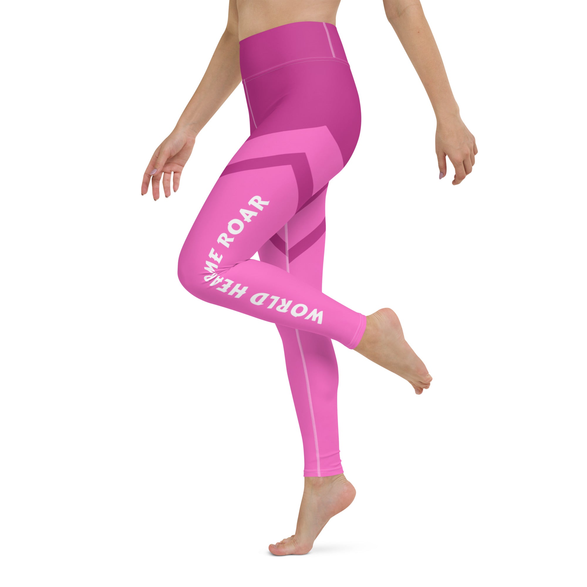 Gface Yoga Leggings 2-Tone Pink World Hear Me Roar