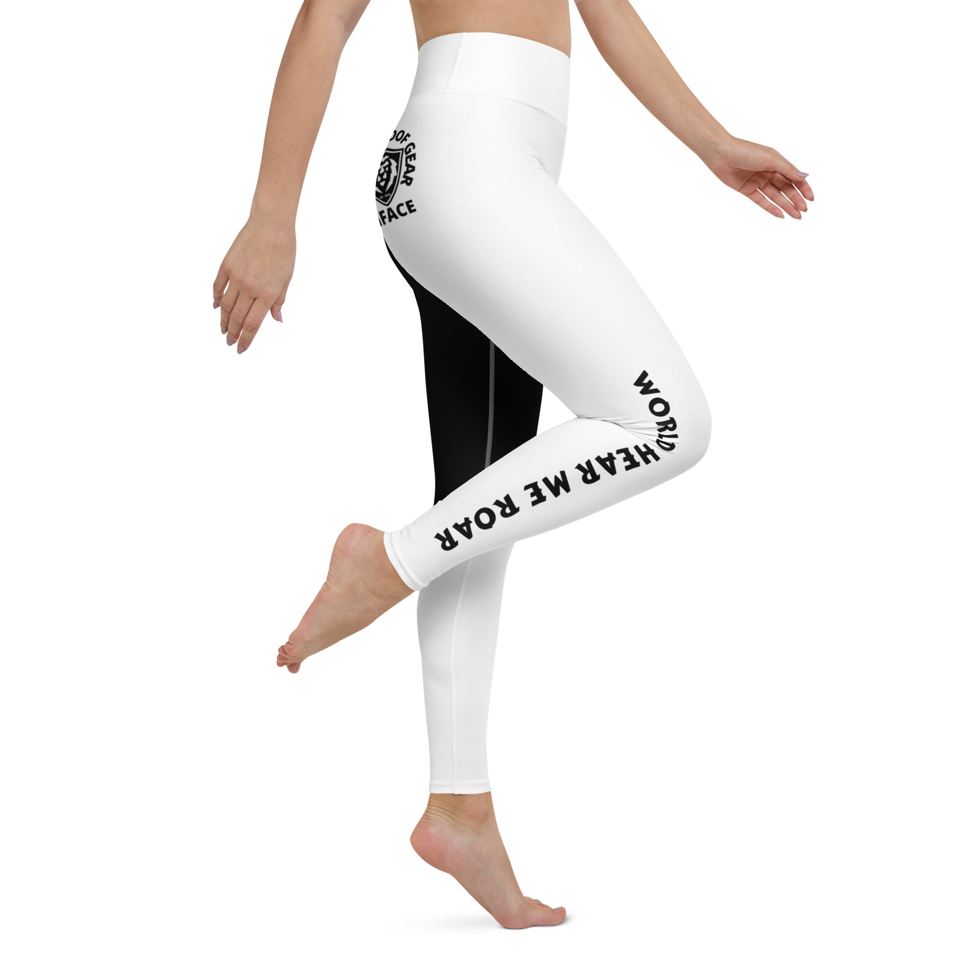 Yoga Leggings (B/W) Gface World Hear Me Roar