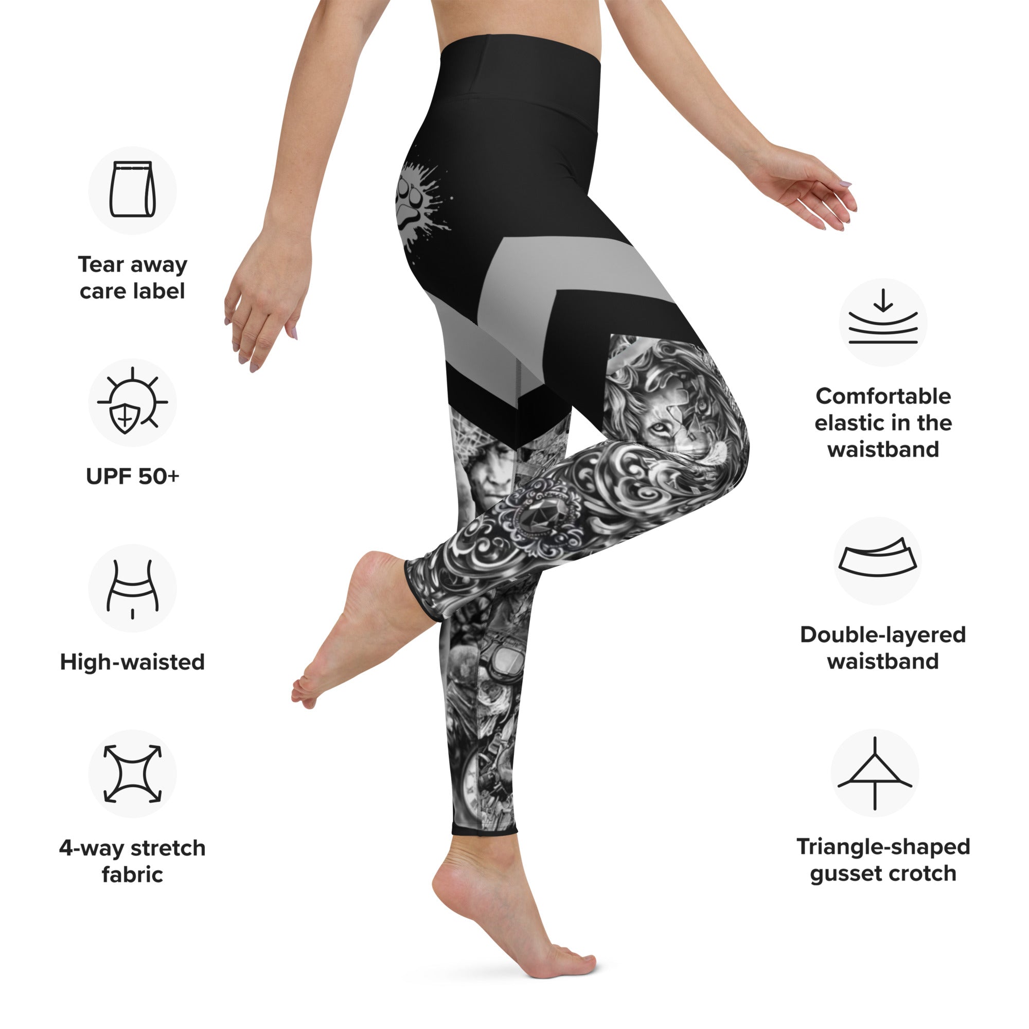 Gface Tattoo Print yoga Leggings