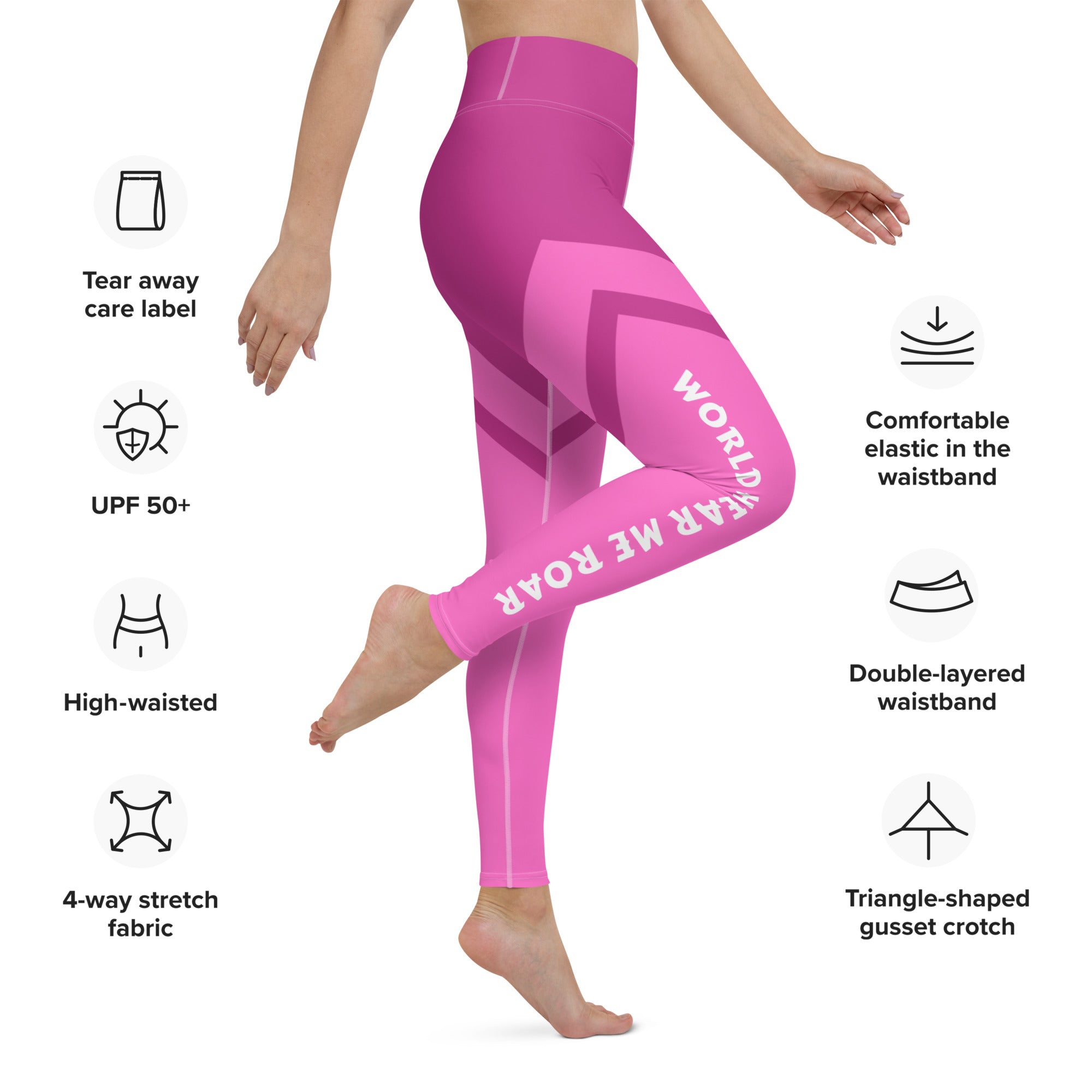 Gface Yoga Leggings 2-Tone Pink World Hear Me Roar