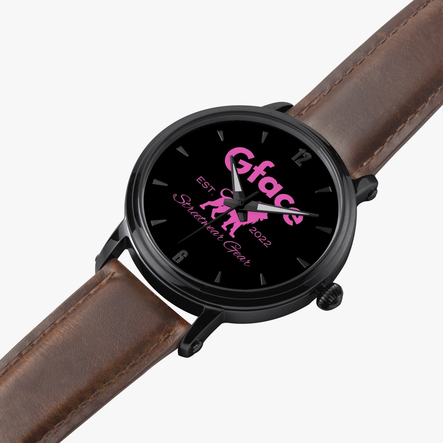 GFACE Pink 46mm Unisex Automatic Watch (Black) no batteries required