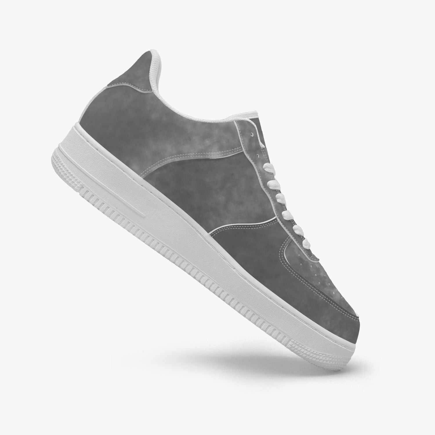 Gface AF1 Unisex Grey Stone Wash  Low-Top Leather Sports Sneakers