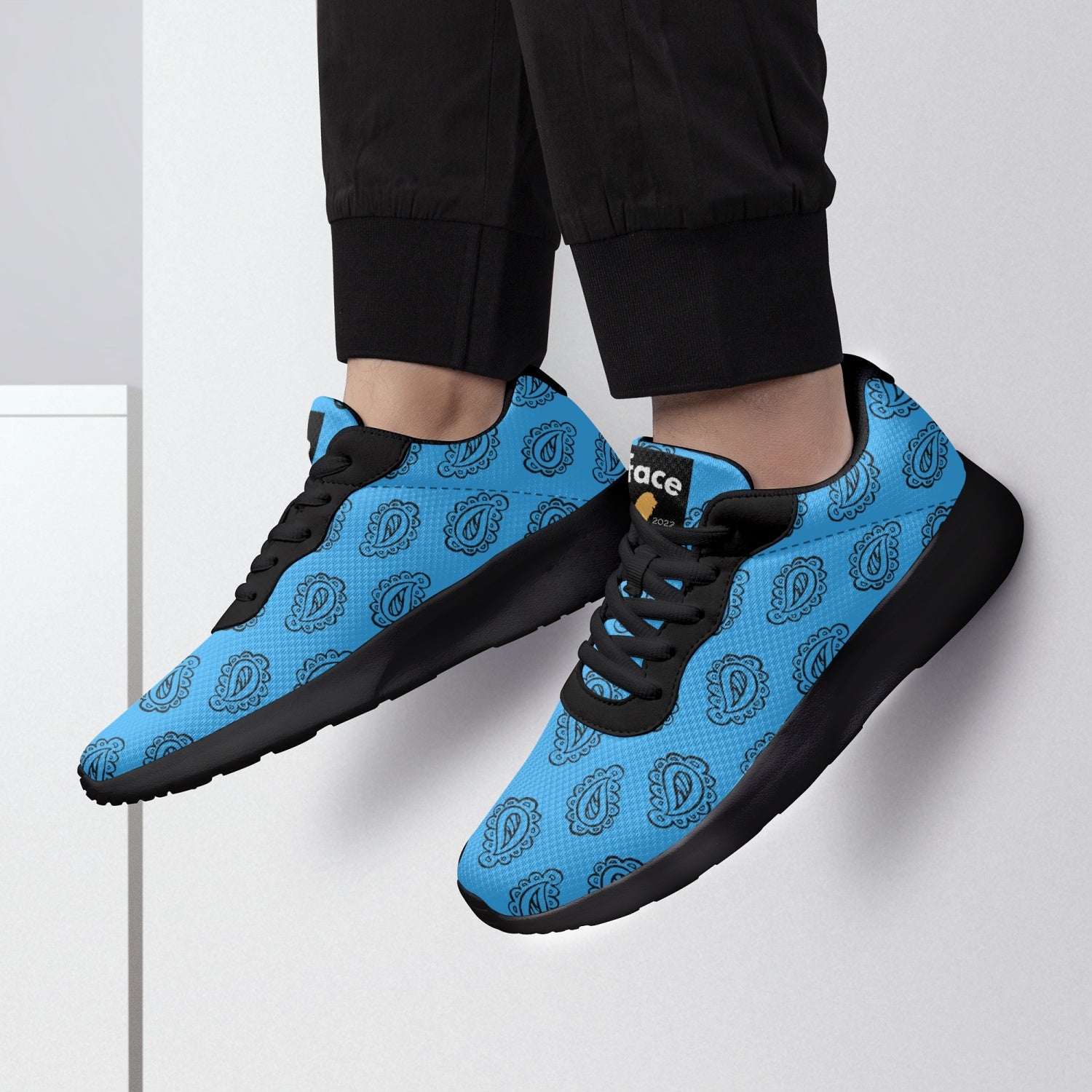 Gface Blue Bandana Unisex Lifestyle Mesh Running Shoes - Black