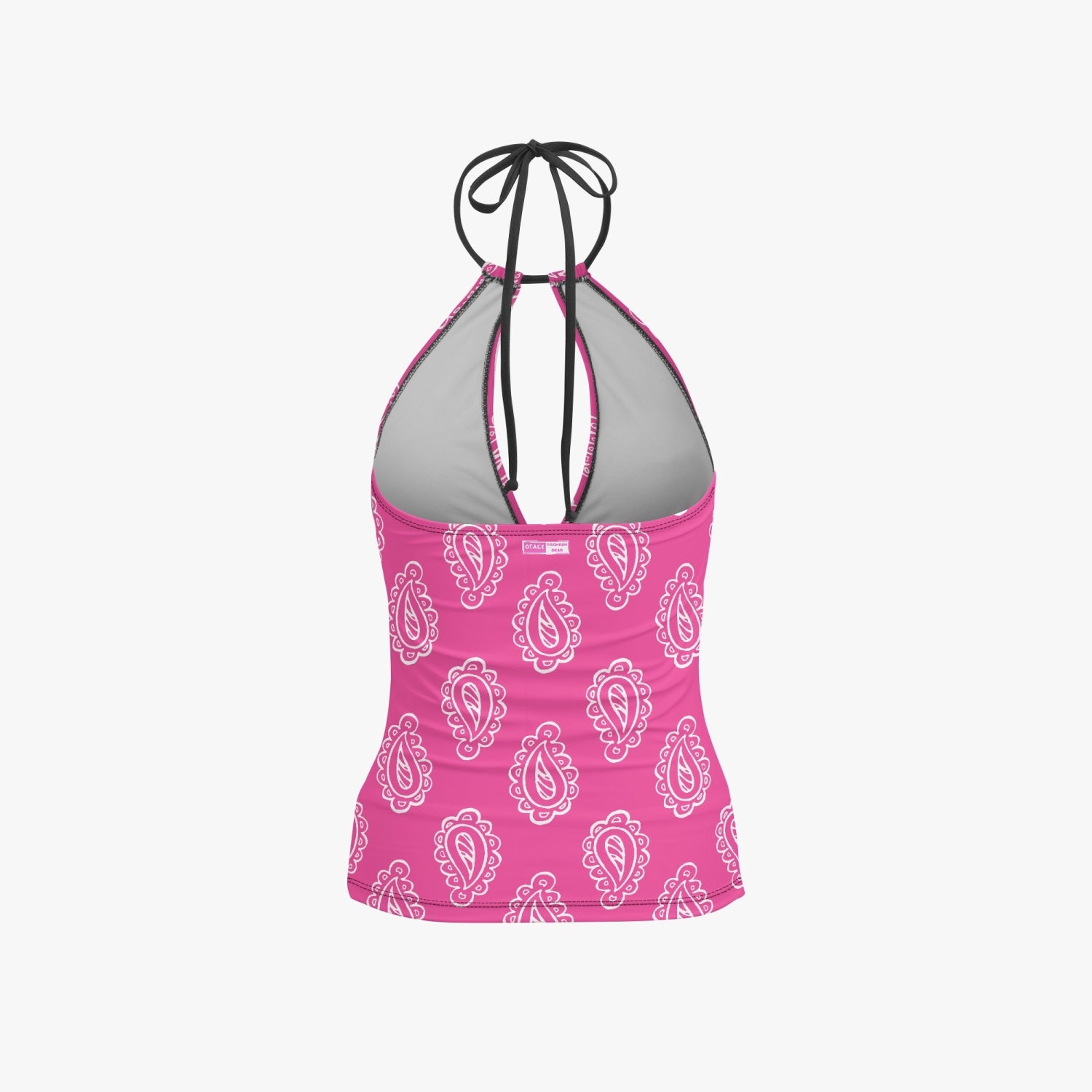 Gface Halter Top Two-Piece Pink Bandana Tankini Swimsuit