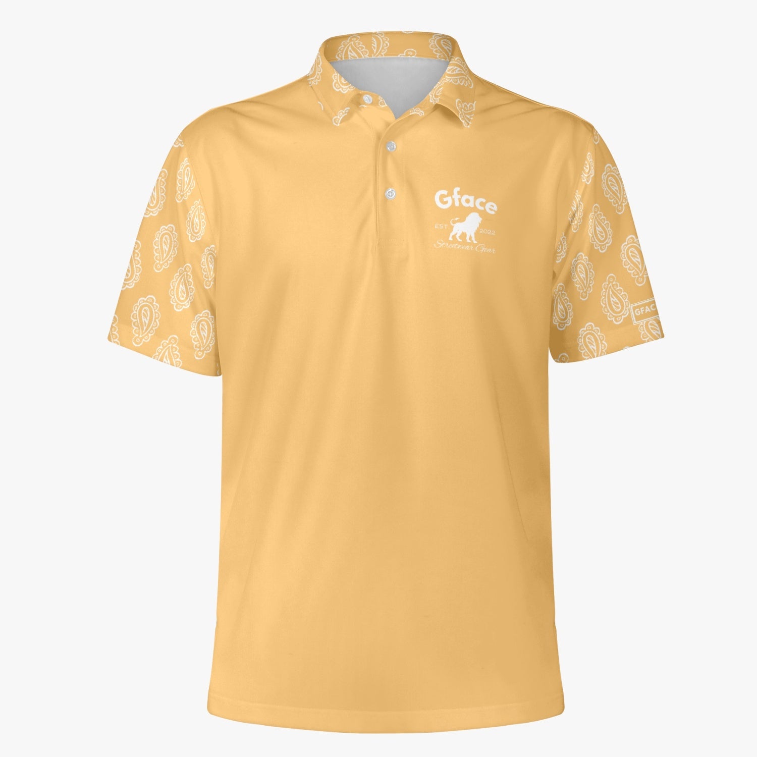 Gface Men's Gold Bandana Polo Shirt