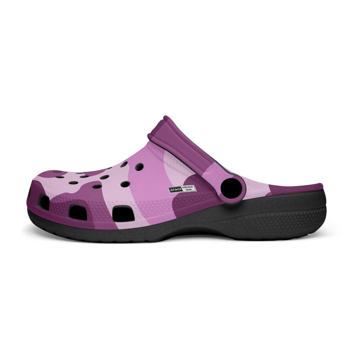 GFACE  Unisex Black-base PINK/PURPLE Camo-Incognito Clogs