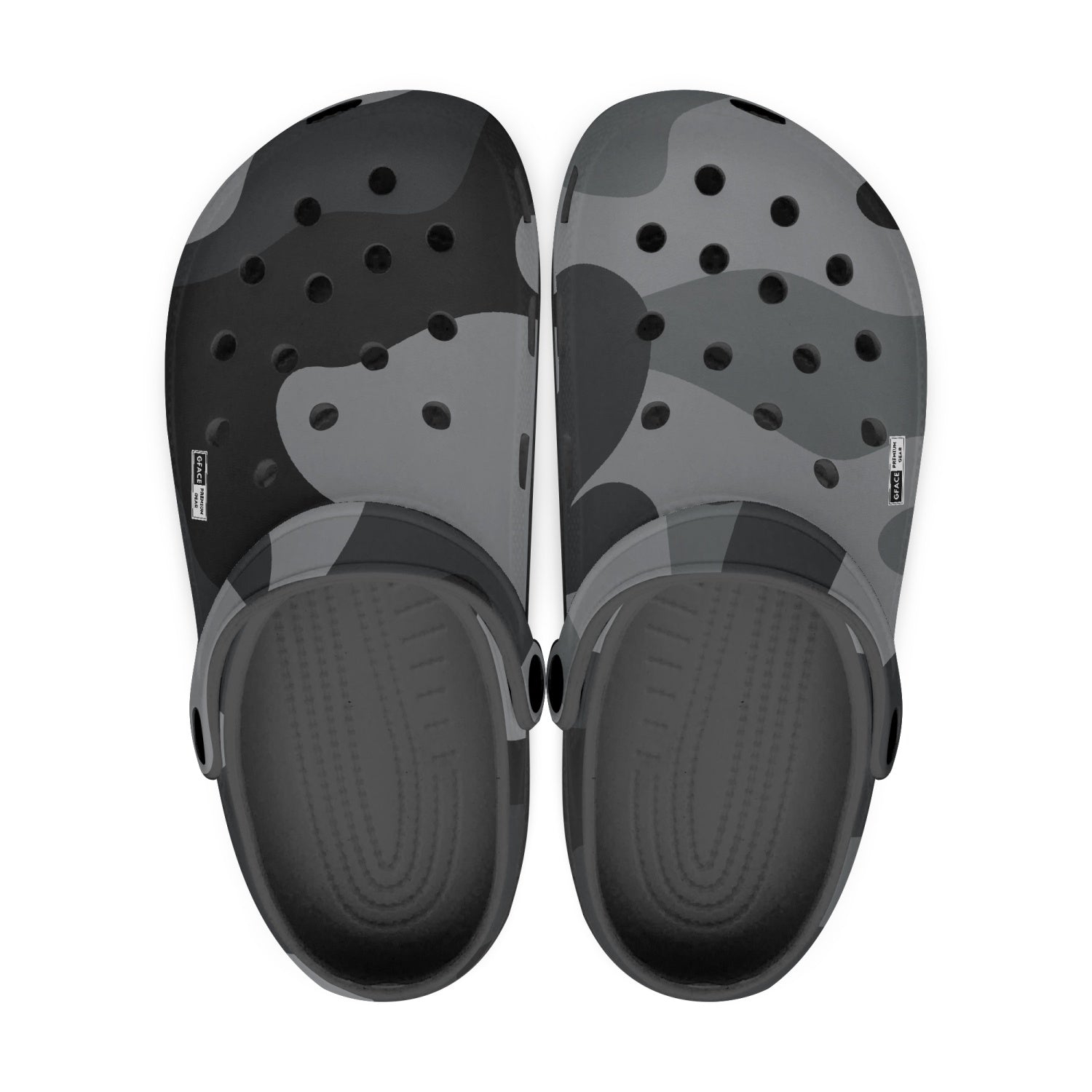 GFACE Unisex Black-base Black Camo-Incognito Clogs