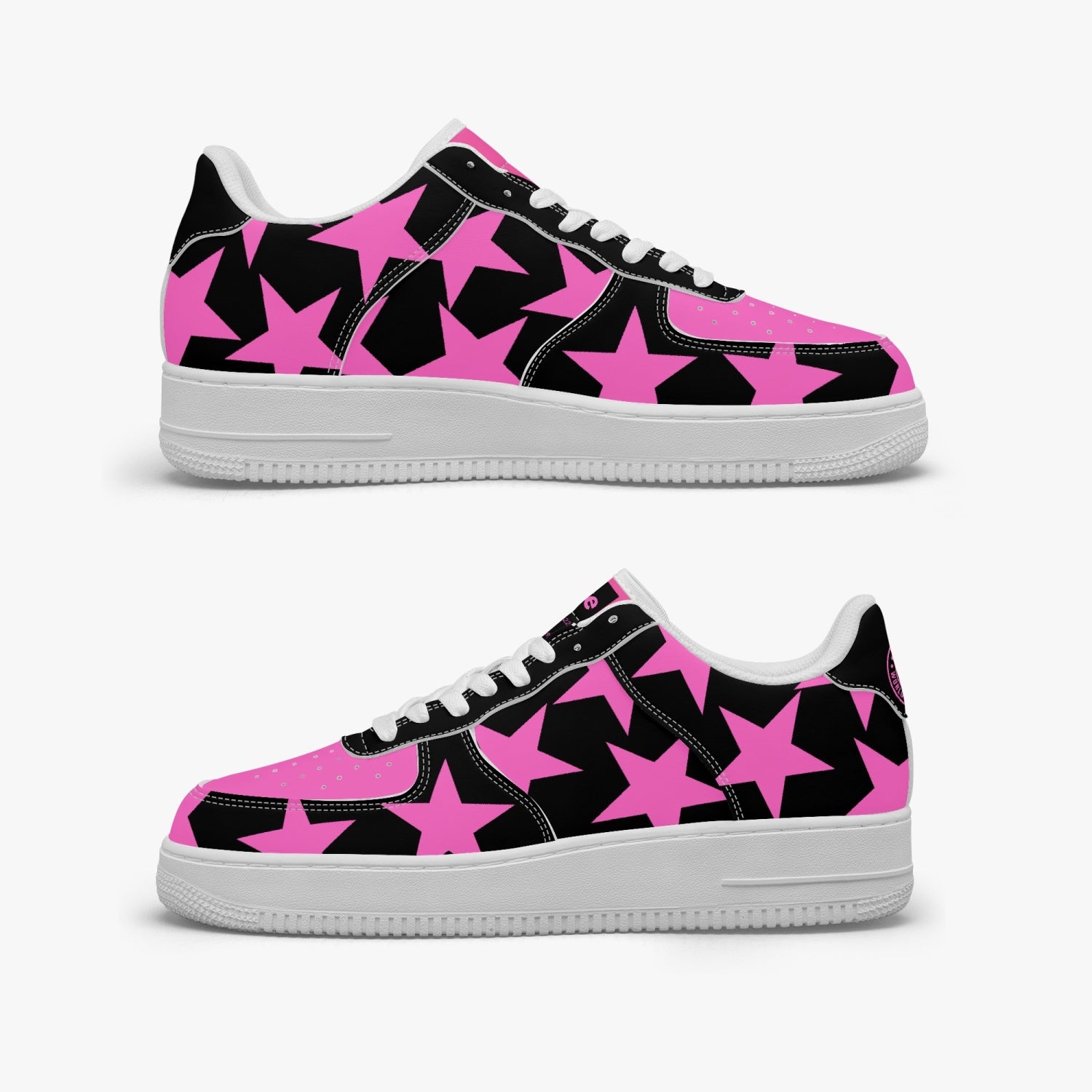 GFACE AF1 Unisex Pink All Star Pink Low-Top Leather Sports Sneakers