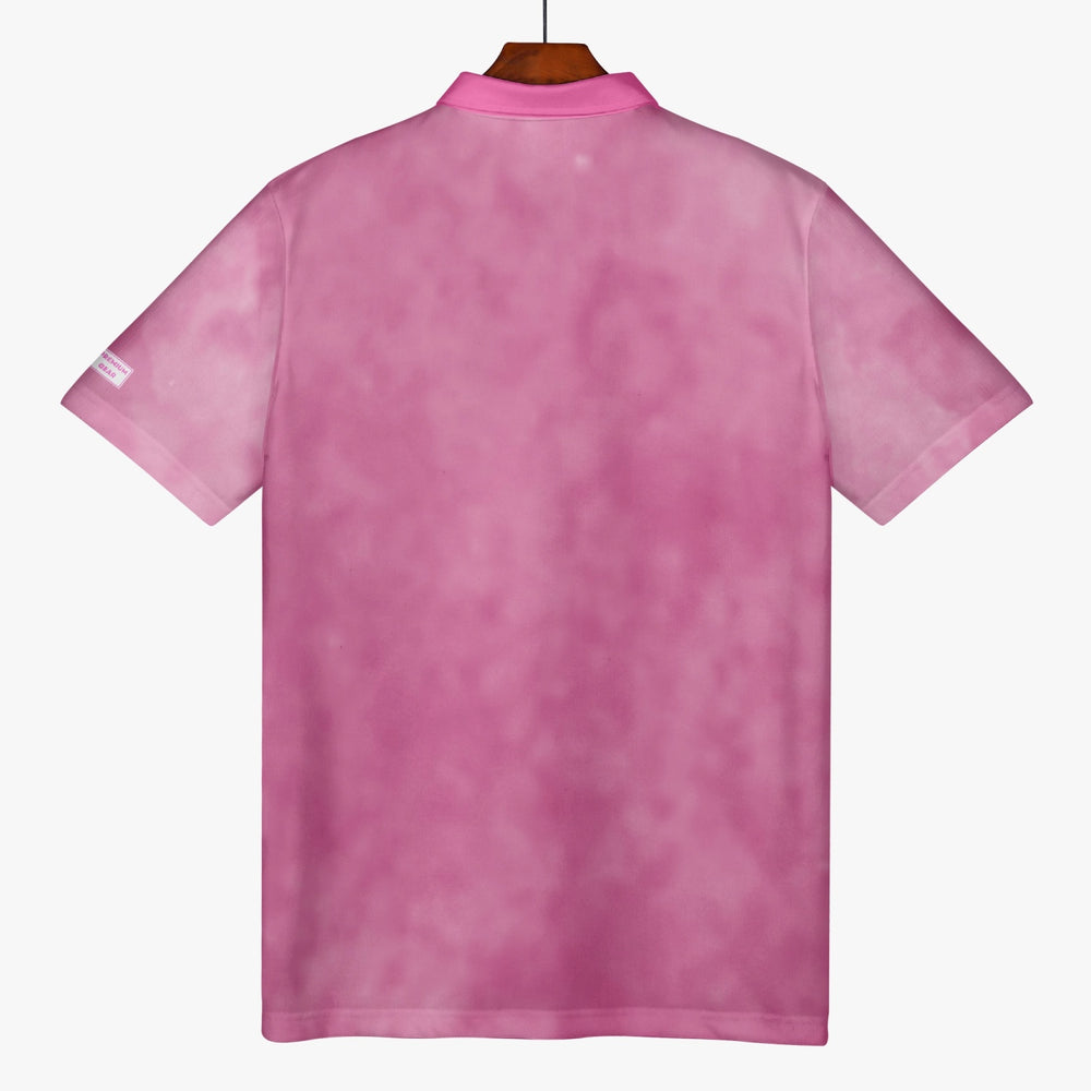 Gface Men's Pink Stone Wash Polo Shirt