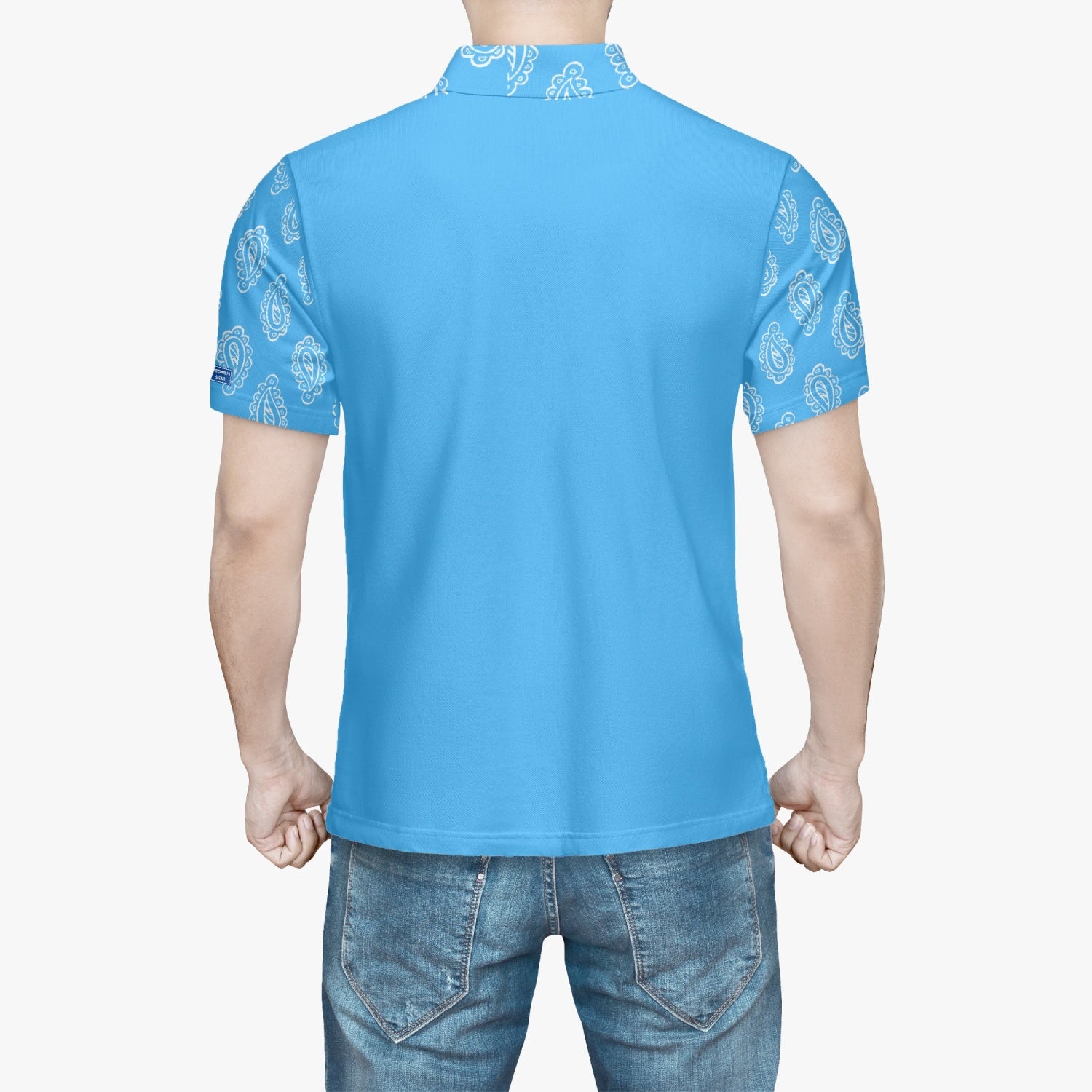 Gface Men's Blue Bandana Polo Shirt