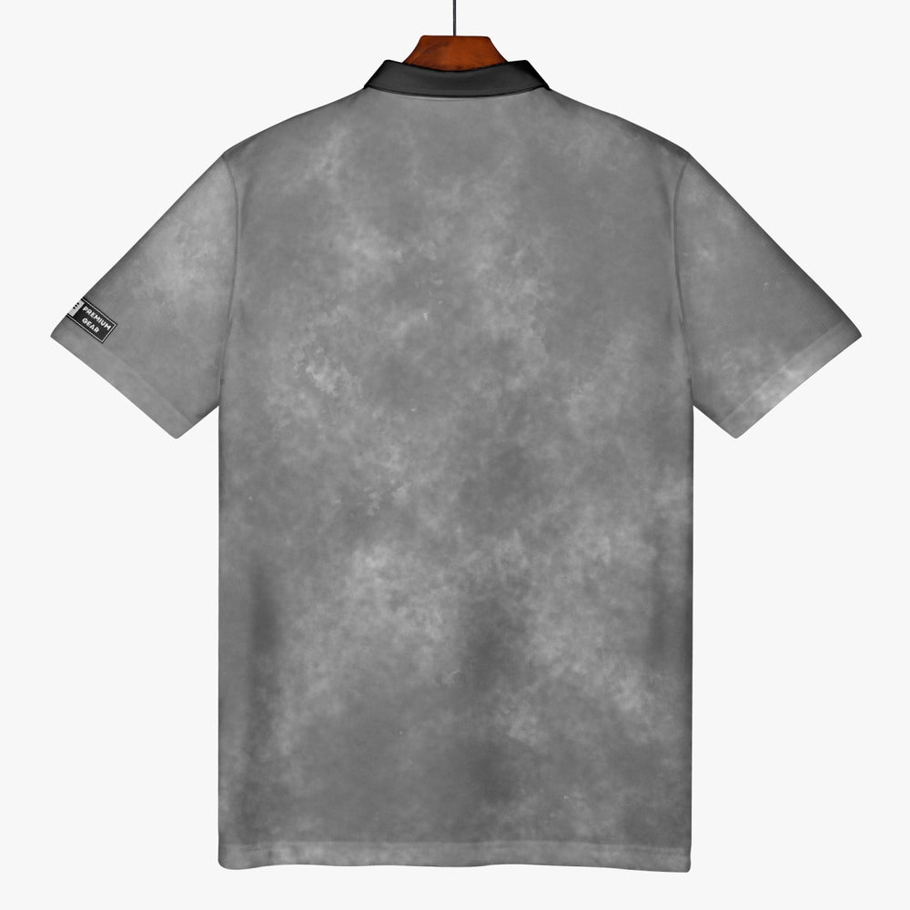 Gface Men's Grey Stone Wash Polo Shirt