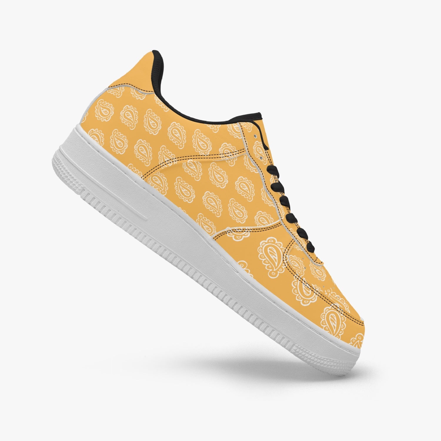 Gface AF1 Gold Bandana Low-Top Leather Sneakers