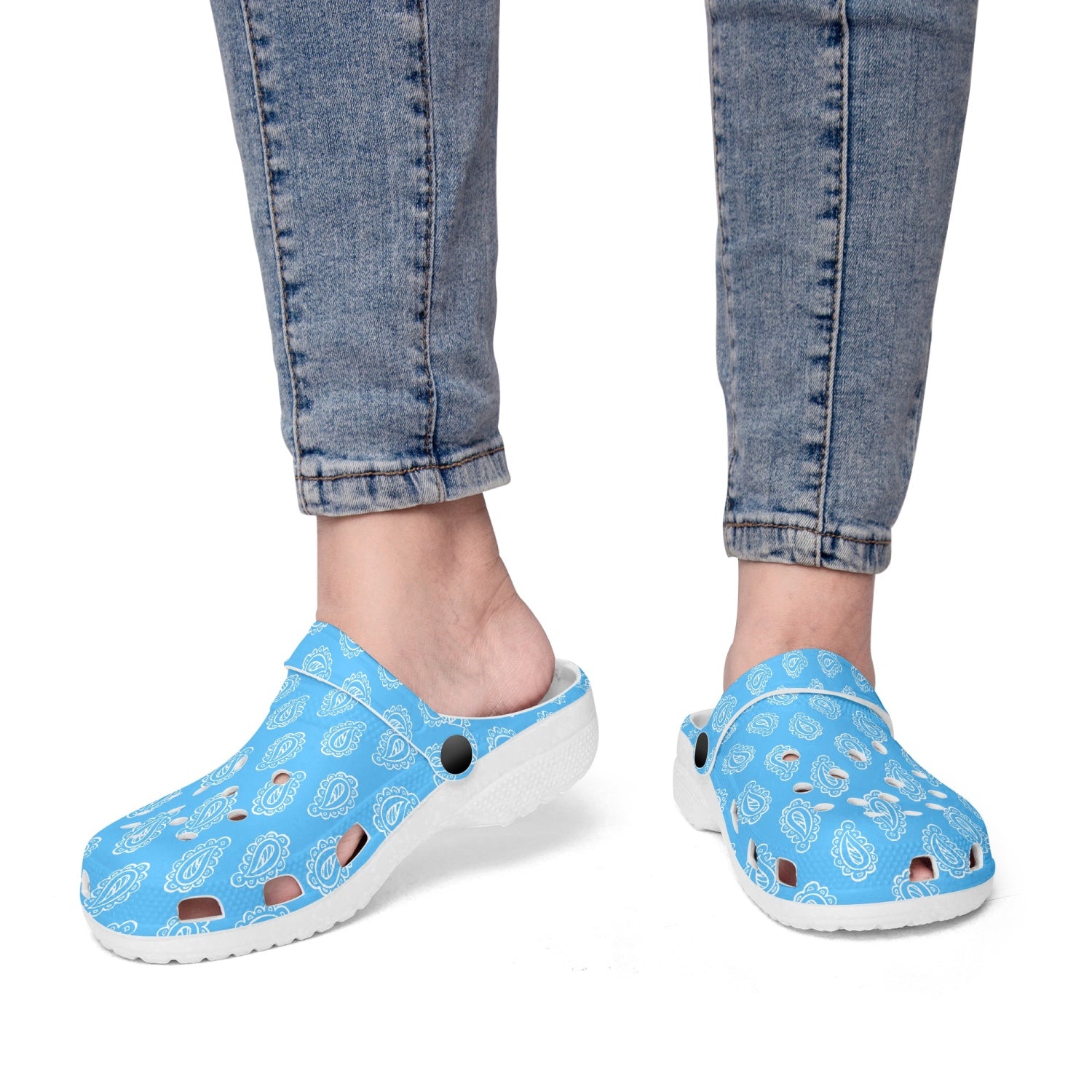 GFACE Blue Bandana Printed Clogs