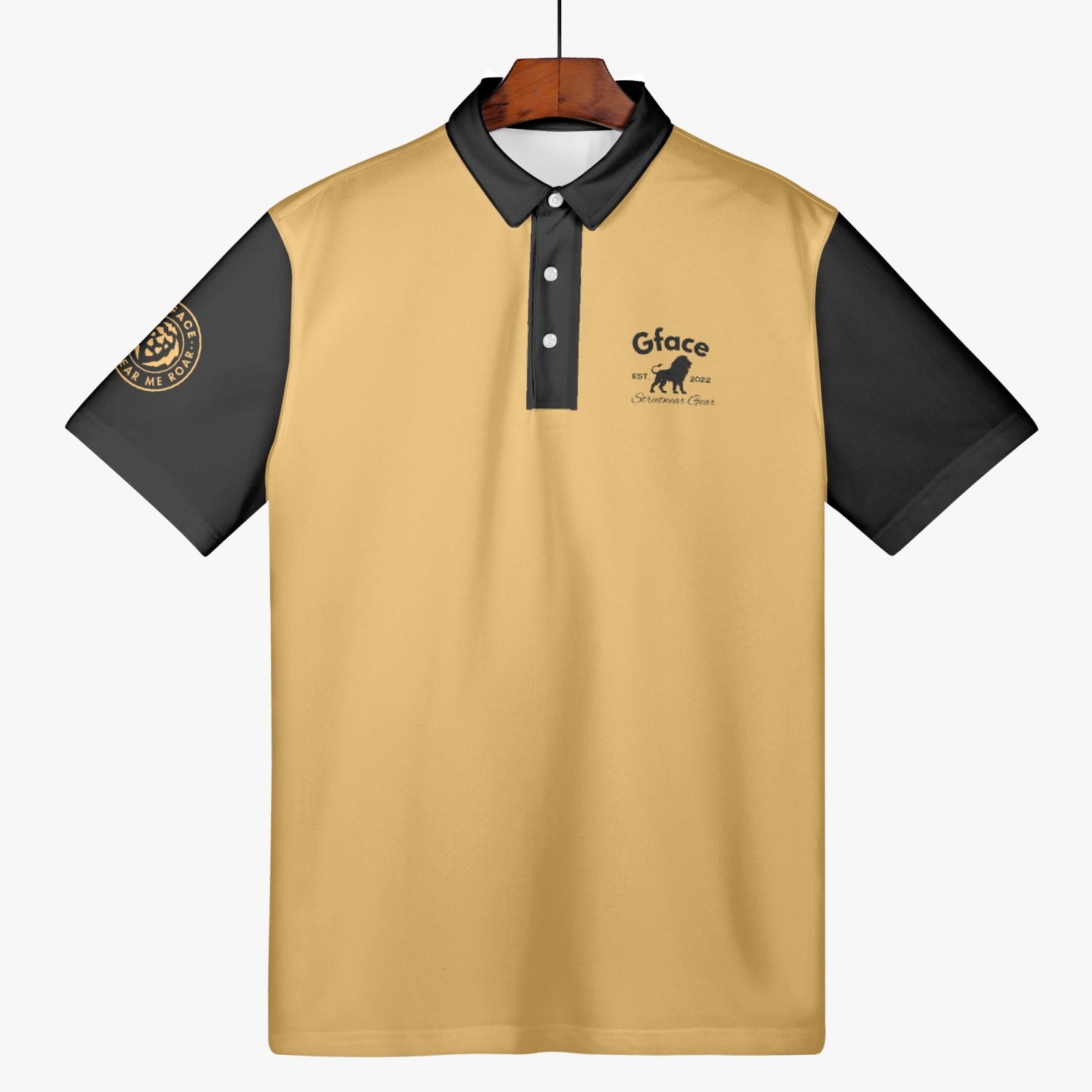 Gface Men's Gold/Black Polo Shirt