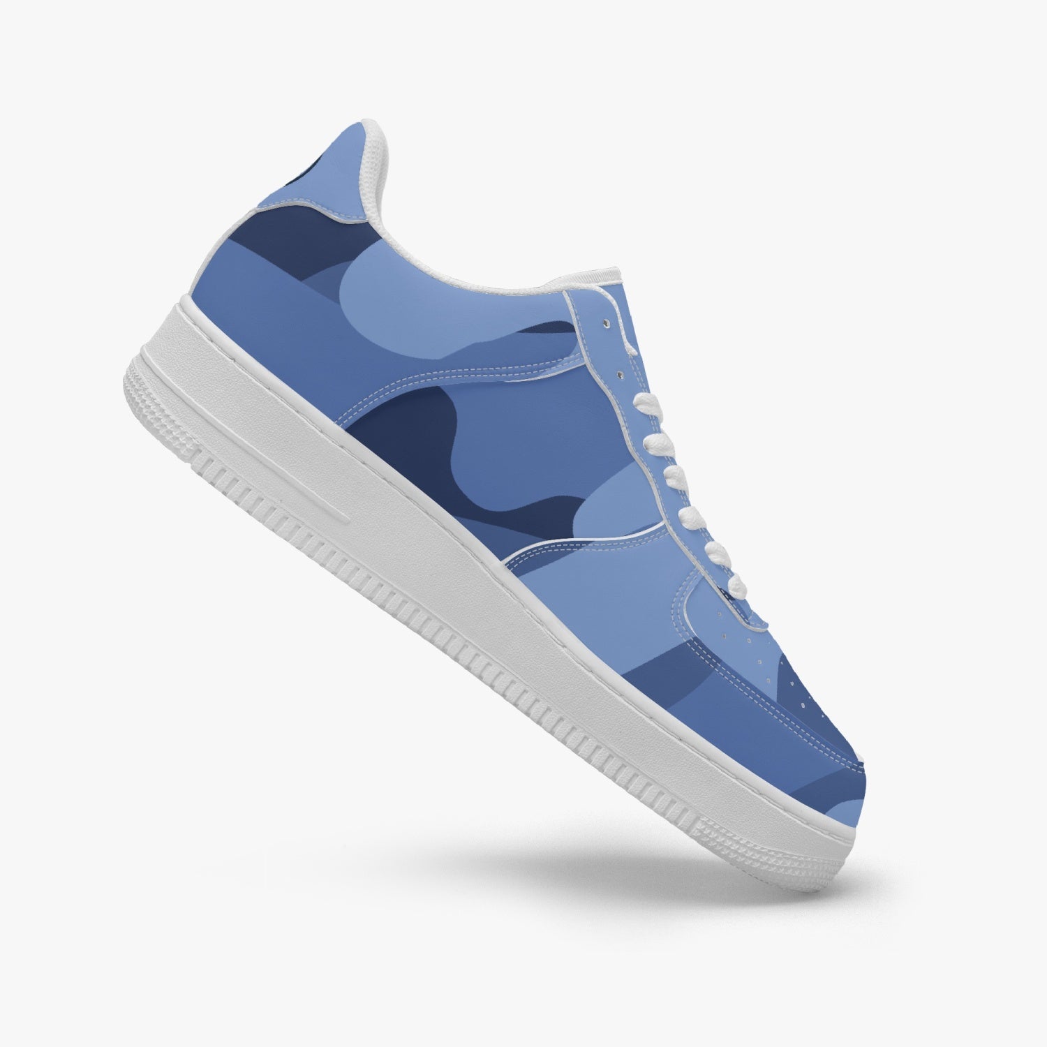 GFACE AF1 Unisex Blue Camo-Incognito  Leather Sports Sneakers