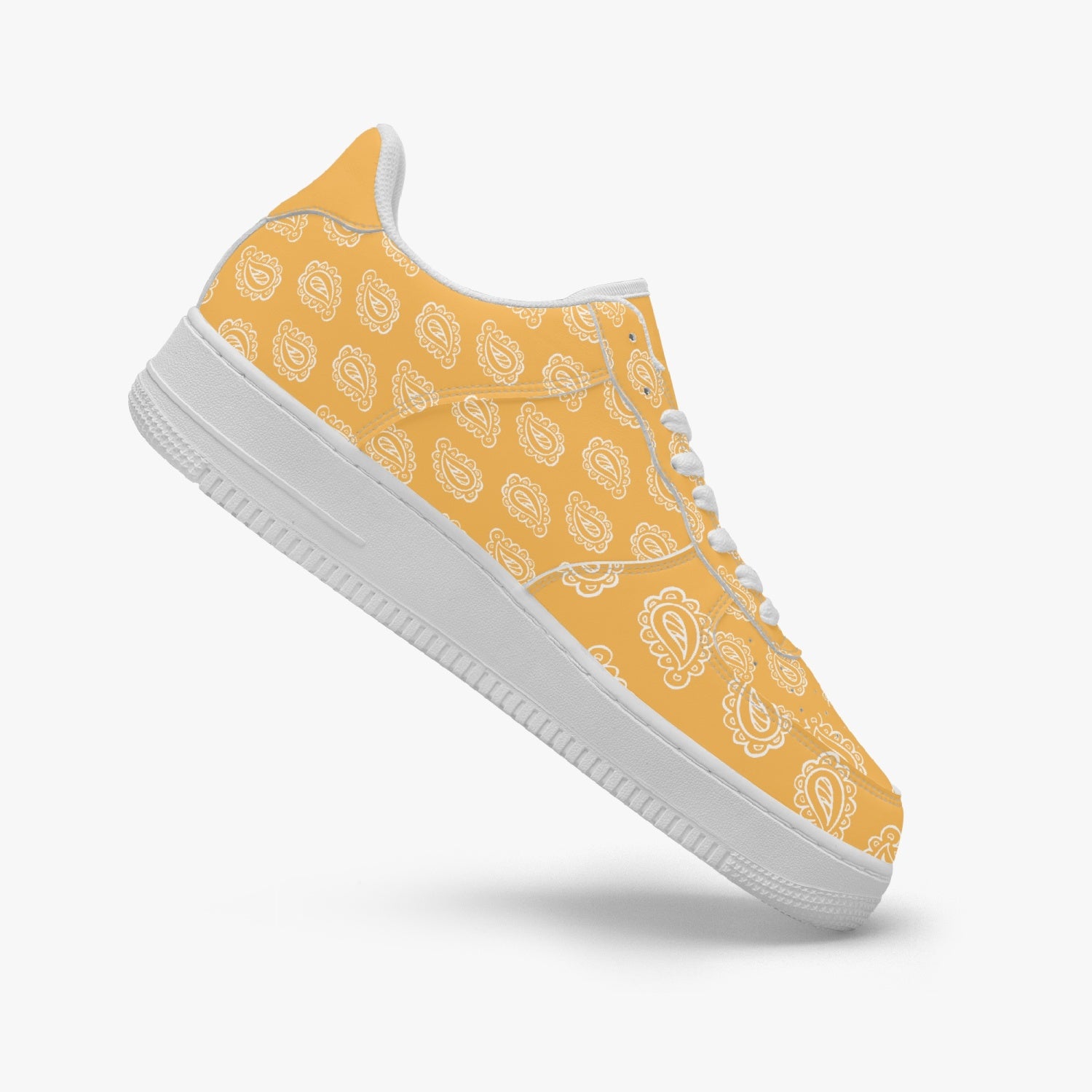 Gface AF1 Gold Bandana Low-Top Leather Sneakers