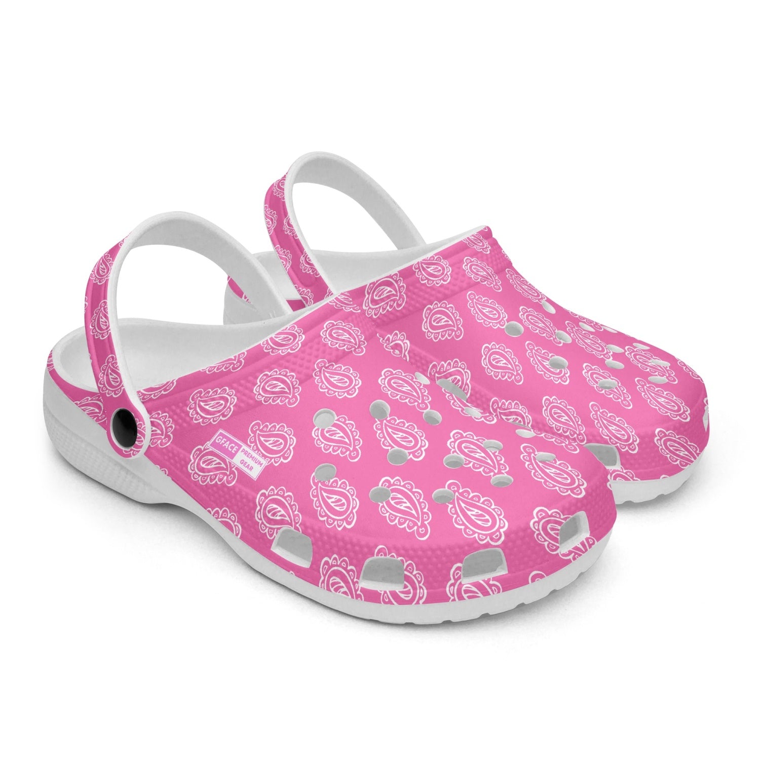 Gface Pink Bandana Printed Clogs